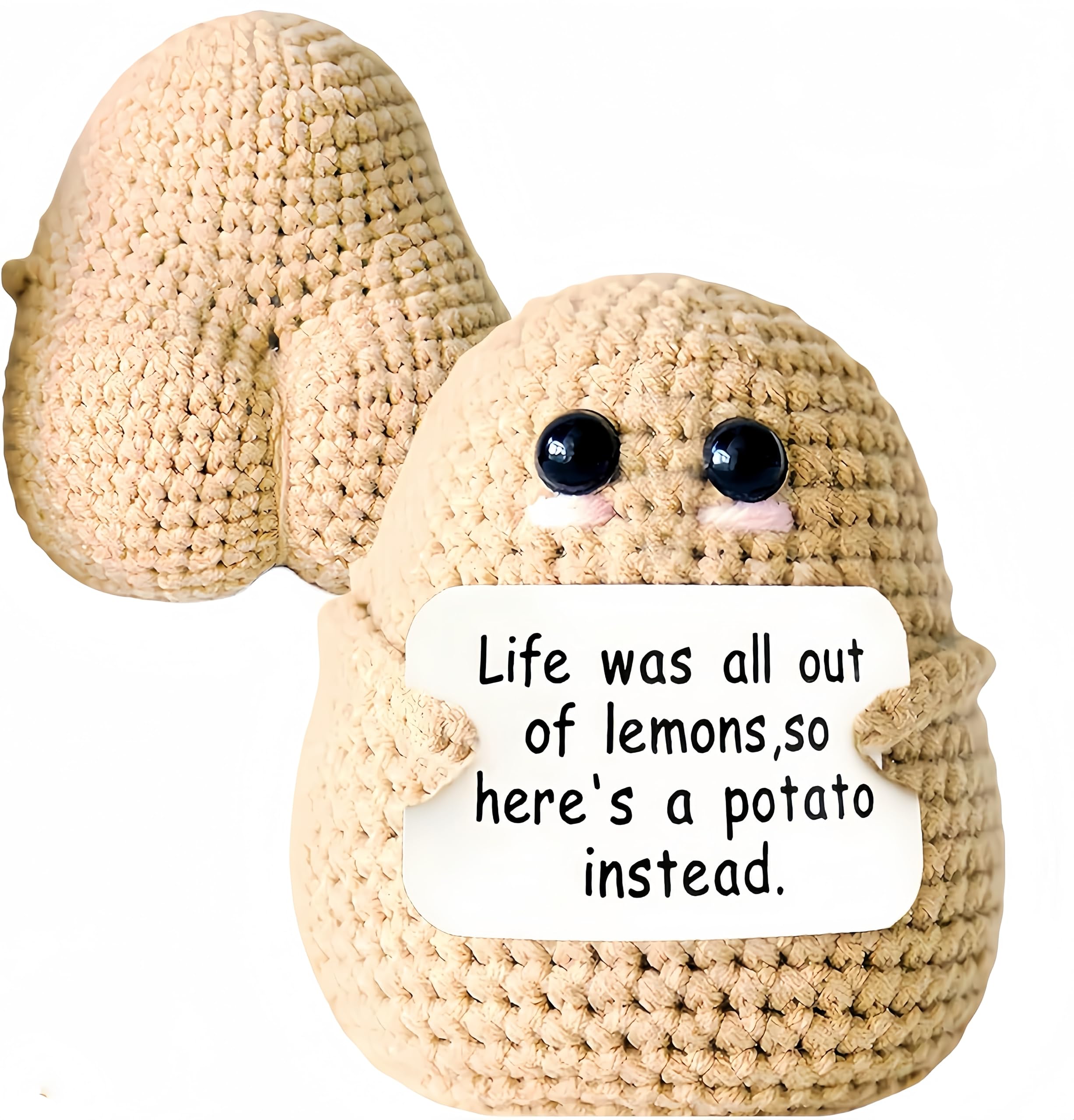 ZZRWish Tiny Potato, Crochet Positive Knitting Kits,Emotional Support Desk Display,Home Decorations