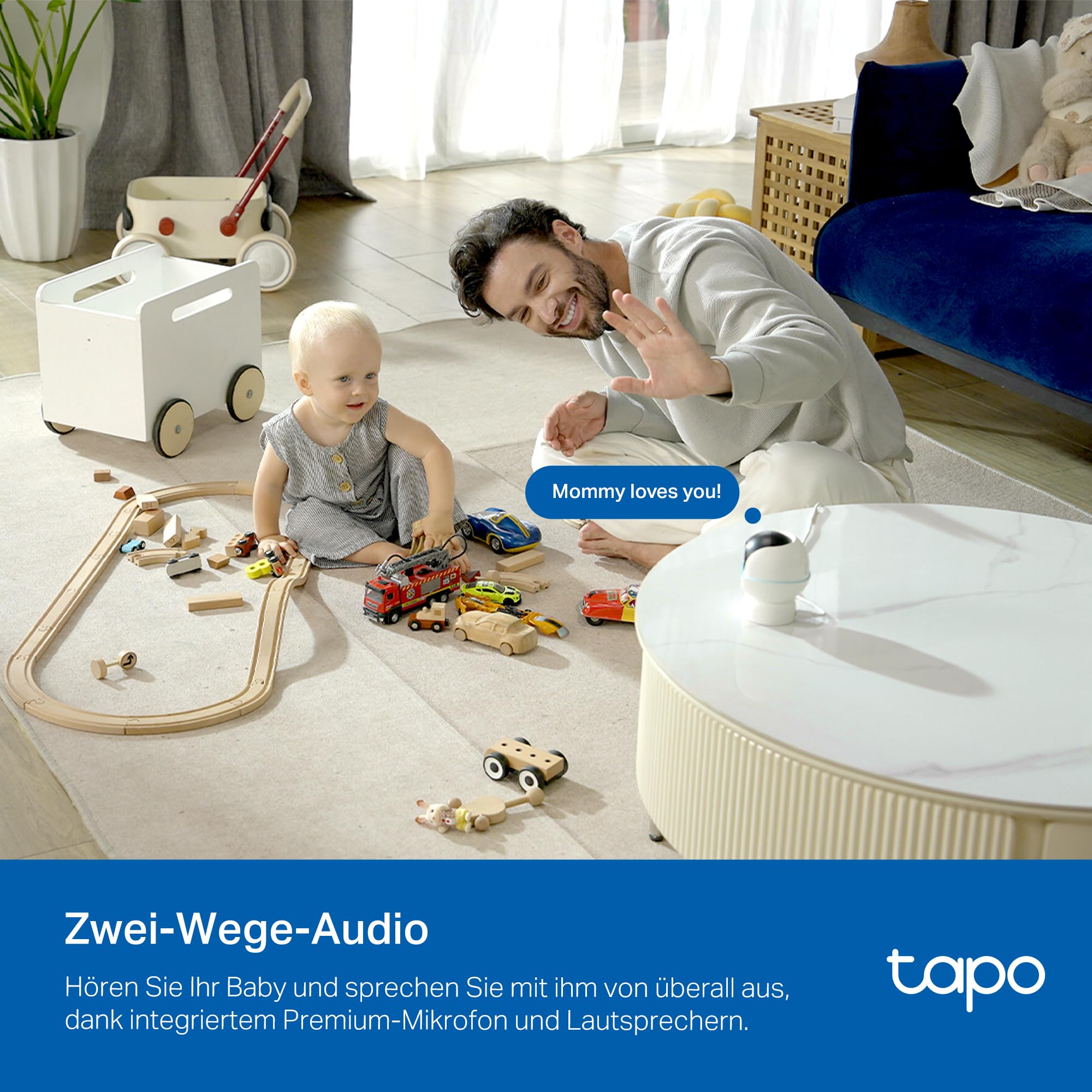 Tapo C840 Dual-Objektiv BabyCam (Erkennung von Babygeschrei & bedecktem Gesicht, Schlafanalyse & -bericht, Schlaflieder & Weißes Rauschen, Nachtlicht, MicroSD bis 512 GB)
