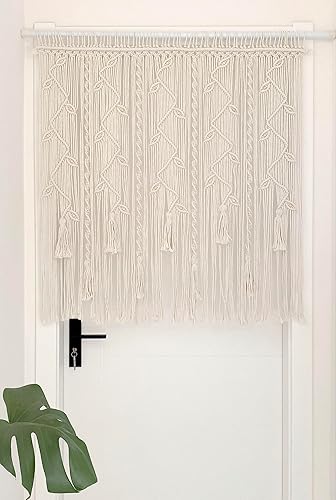 Miniatura 6 de Cortinas bohemias de macramé para ventanas, cortinas tejidas divisoras de habitaciones, sala de estar, cortinas para colgar en la pared, 39 pulgadas