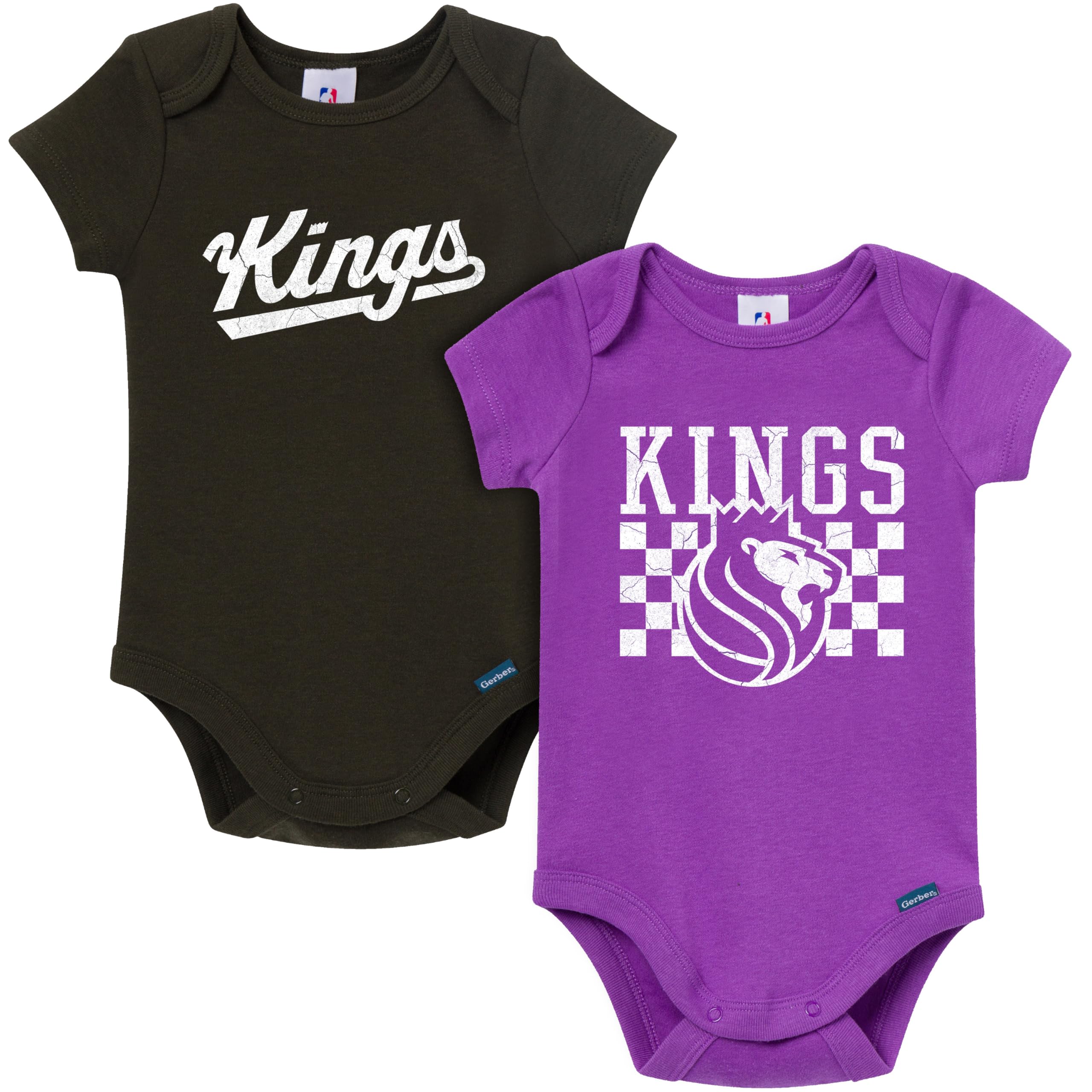 Gerber Baby NBA Boys &amp; Girls 2-Pack Short Sleeve Onesie Bodysuits