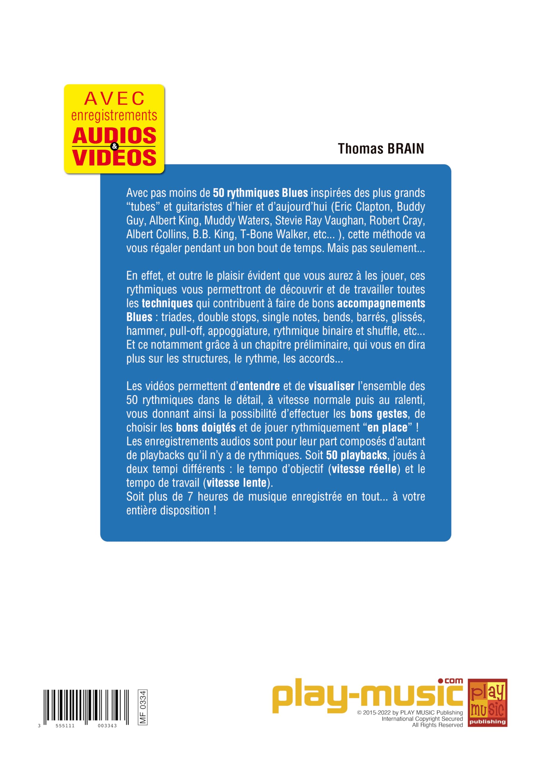 50 Rhythmiques Blues A La Guitare. Comprend CD + DVD