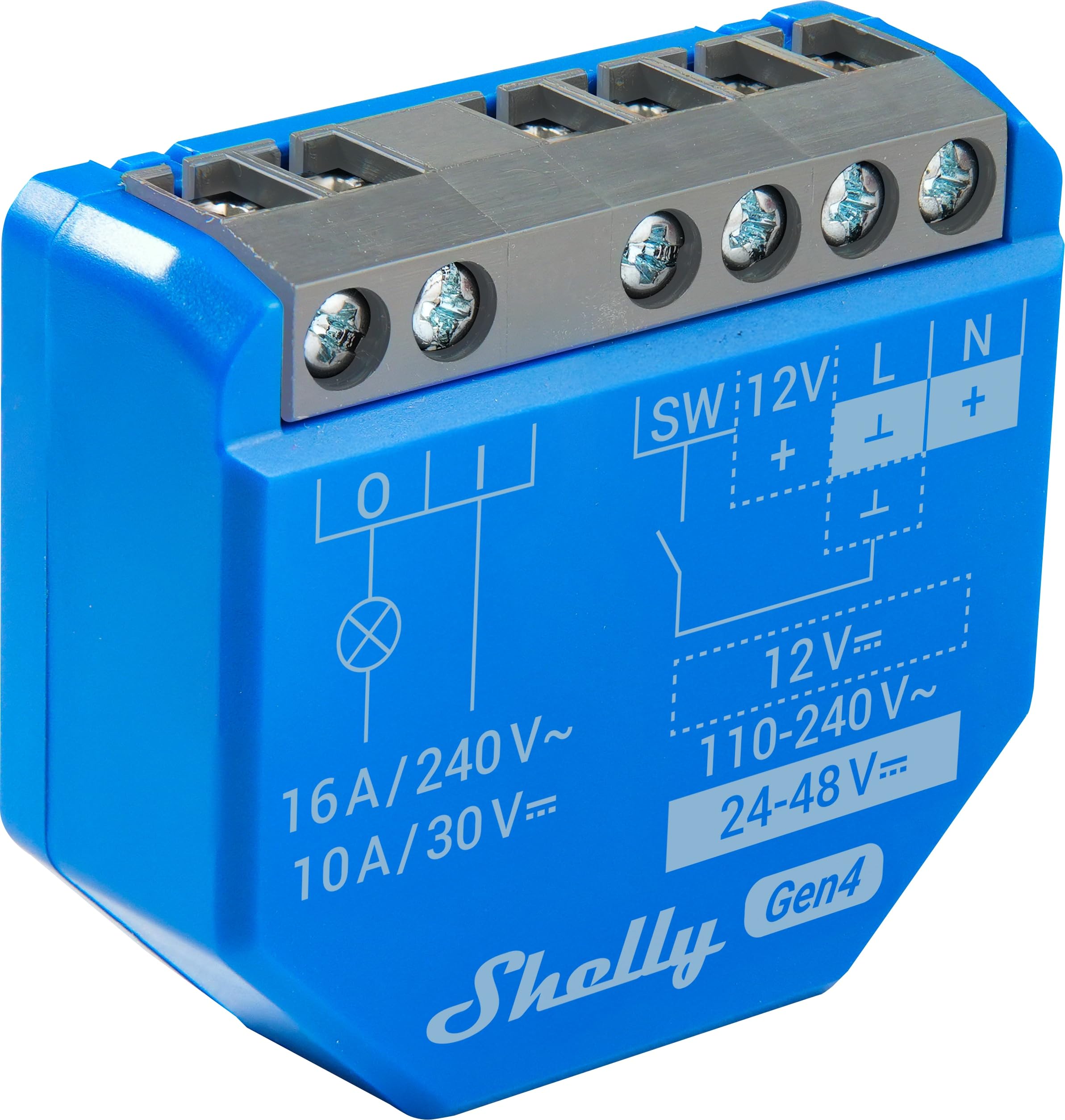 SHELLY Relais 1 Gen4, 16 A, WLAN, Bluetooth, blau, 3 Stück