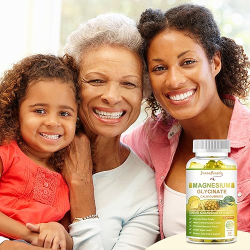 Miniatura 8 de GREENPEOPLE Glicinato de magnesio 500 mg gomitas con citrato 1000 mg, taurato 500 mg y Matale 200 mg  Suplemento de magnesio y potasio para un