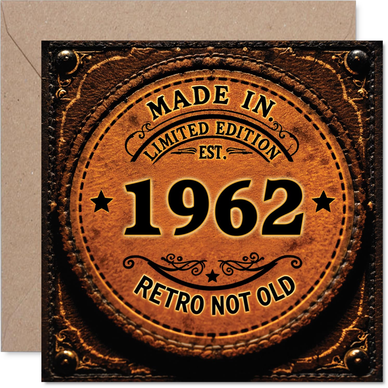 64th Birthday Card for Women Men - Retro Not Old - Happy 64 Birthday Cards for Friend Uncle Grandma Cousin Nanny Sister, 145mm Bday Greeting Cards