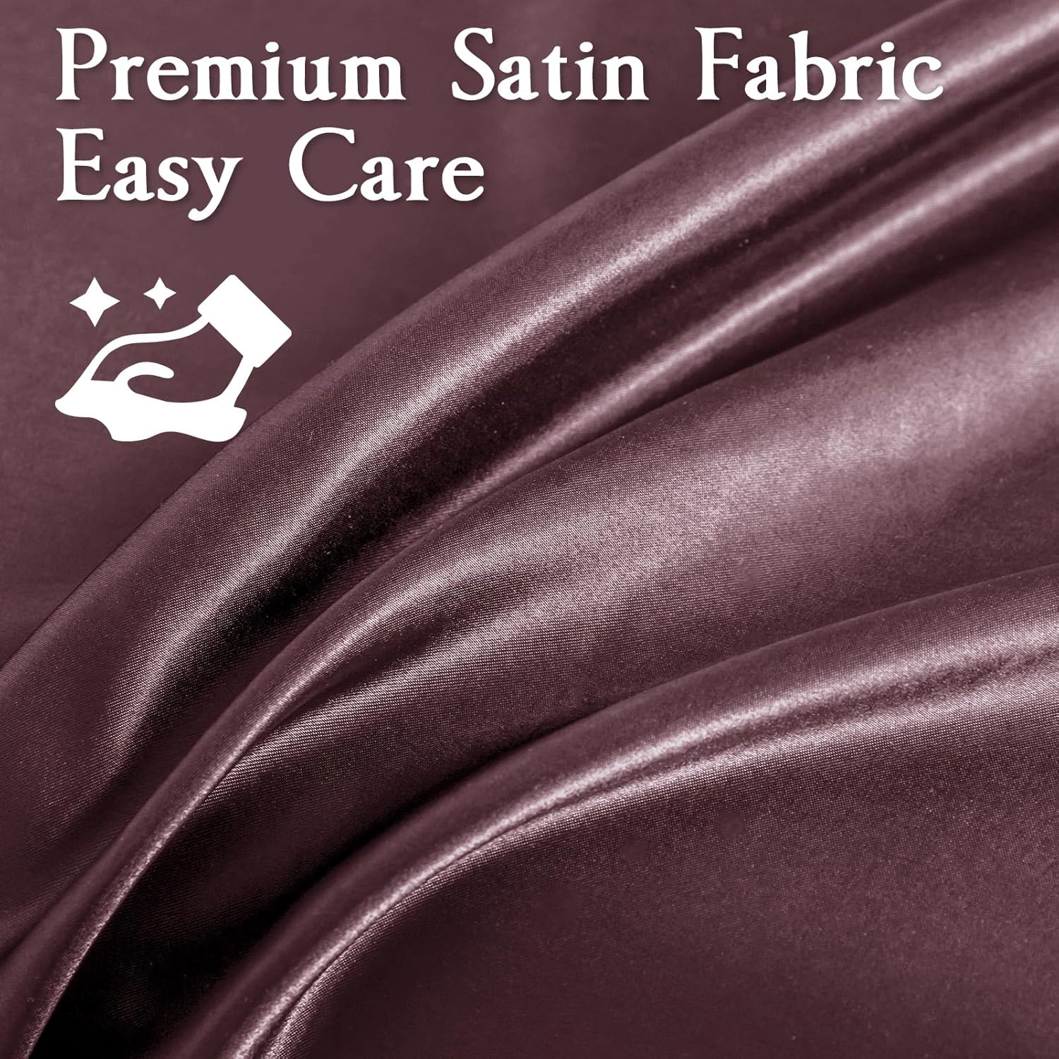 Satin Sheets Queen Size Bed Set,Similar to Silk Sheets,4Pcs Luxury Satin Sheet Set with 15 Inches Deep Pocket (Queen, Rose Taupe)