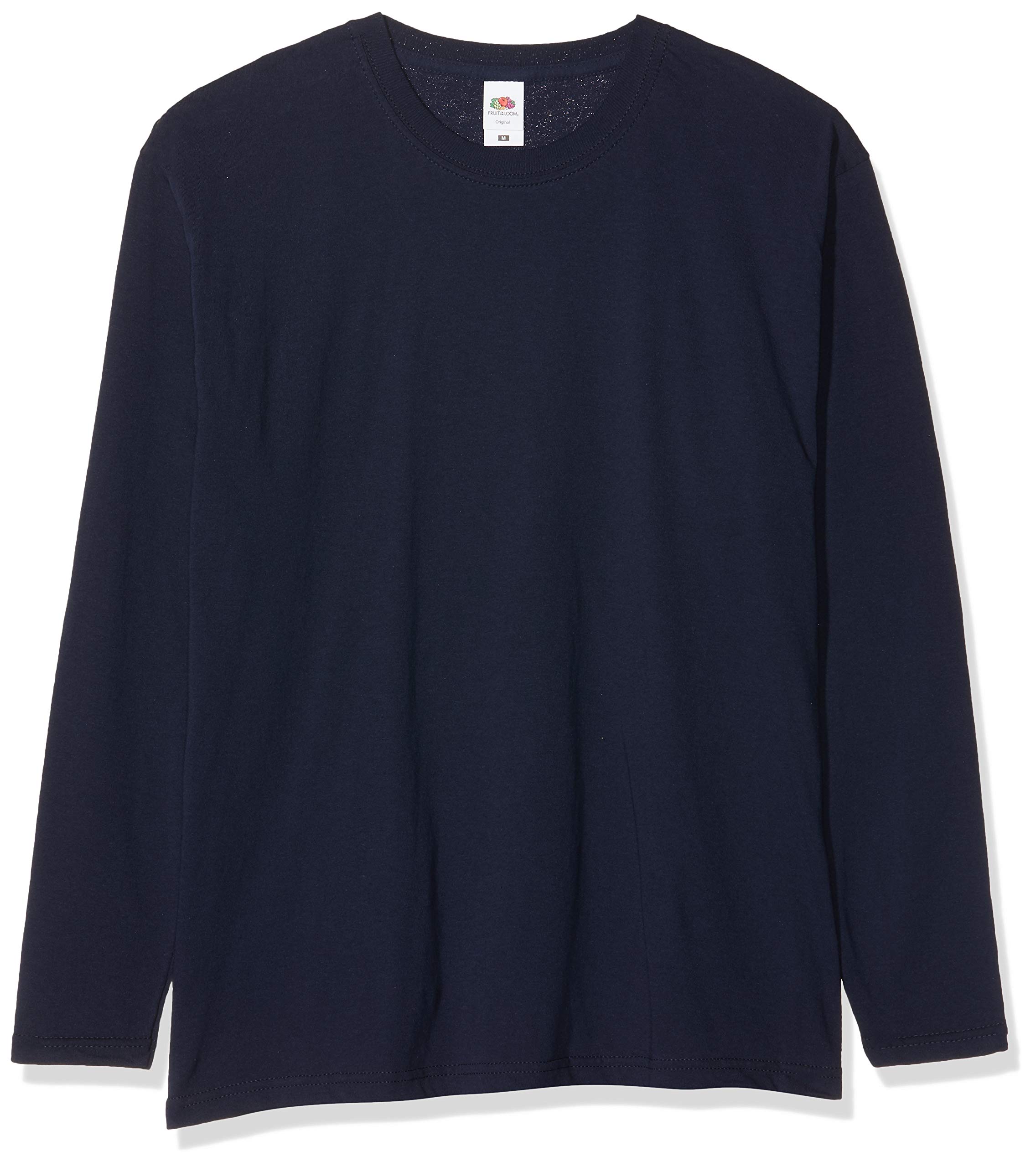 Fruit of the Loom Men's Original Long Sleeved Tee, 5 Pack Regular Fit Crew Neck Long Sleeve 5 T - Shirt, Blue (Deep Navy Az), Medium (Manufacturer Size:M)