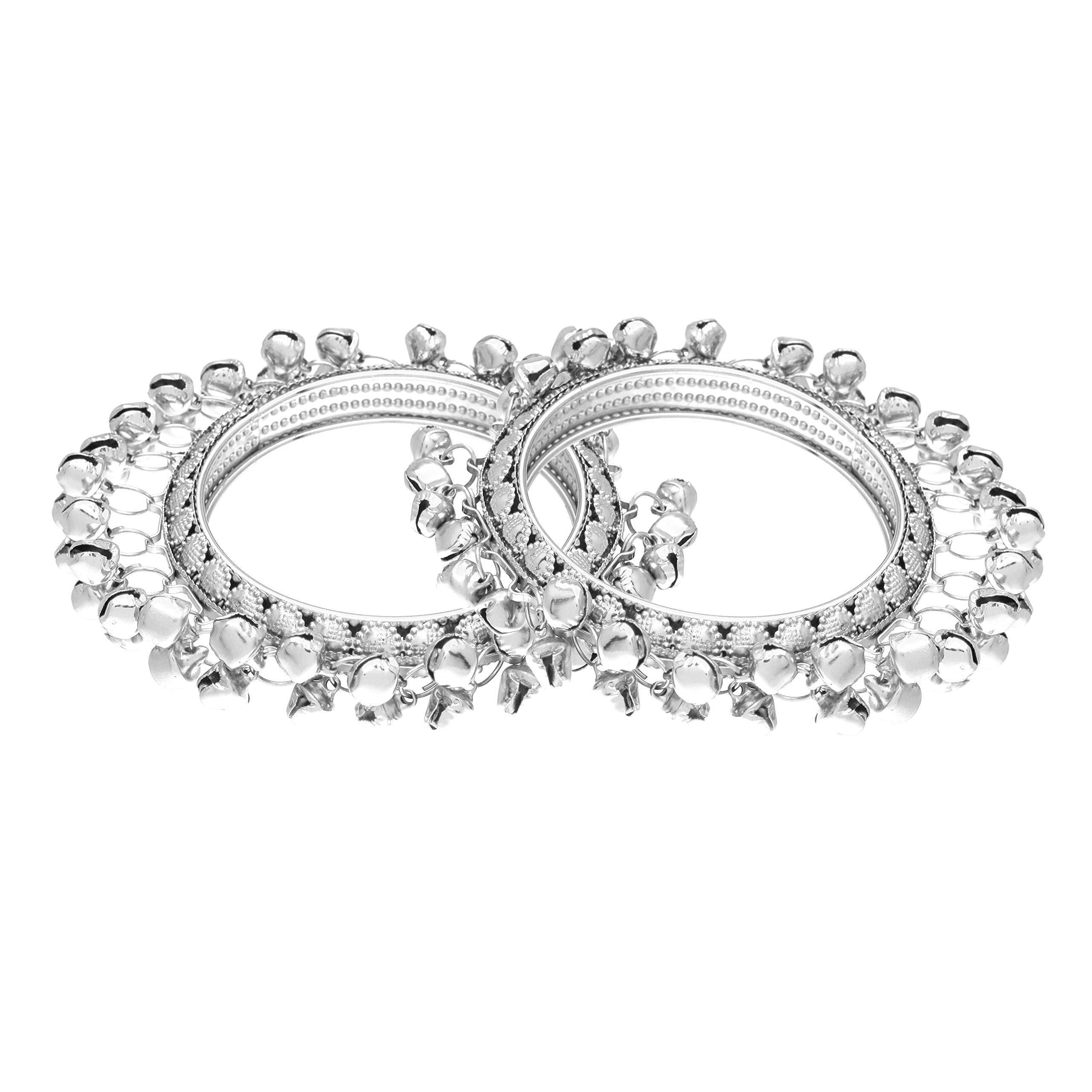 I Jewels Womens Navratri Ethnic Silver Plated Handcrafted Bangles/Kada Embellished With Ghungroo (Adb427S-C) (Pack Of 2),2.8 (B08TM6SDNY) Amazon Price History, Amazon Price Tracker