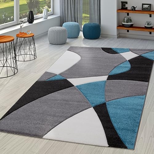 Miniatura 9 de Paco Home Alfombra moderna con patrón artístico en rojo negro y gris tamaño 6 pies 7 pulgadas x 9 pies 6 pulgadas