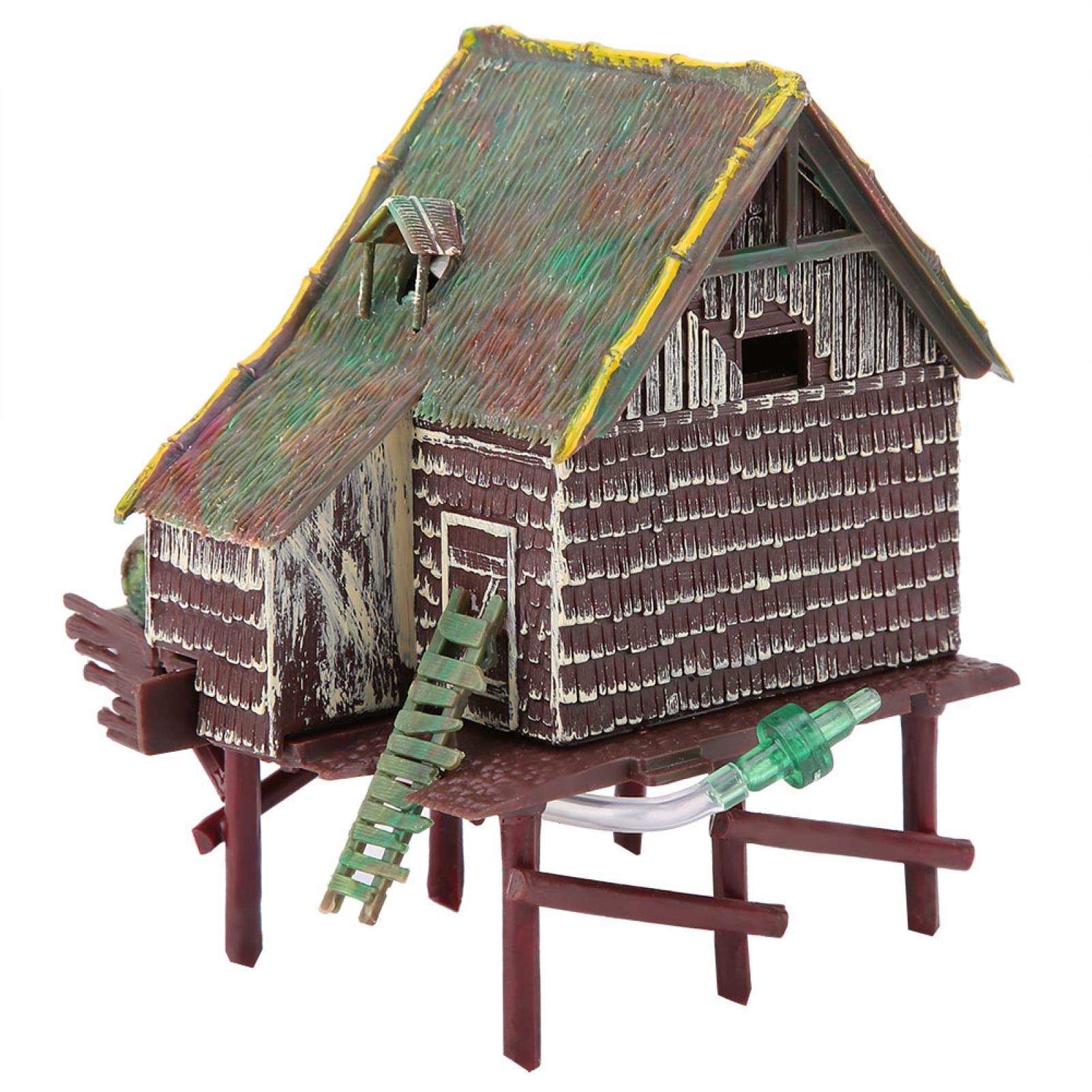 Decorazioni classiche in resina per acquario, accessori per acquario, castello di pietra in resina, decorazione paesaggistica per piccoli gamberetti (grande ruota ad acqua)
