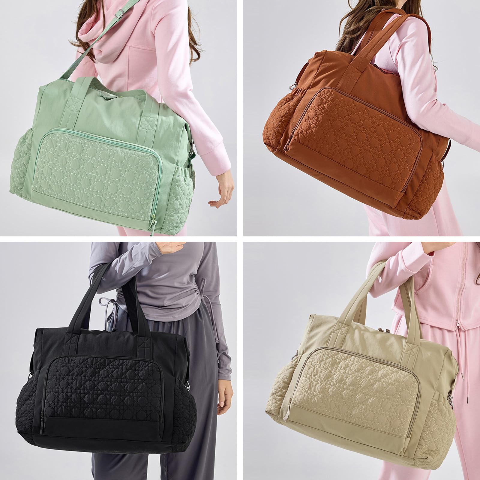 HUA ANGEL Bolsa de lona de 40 l para mujeres y hombres, gran bolsa de viaje con bolsa húmeda, bolsa de gimnasio, bolsa para yoga, fin de semana, noche, viaje de negocios, Negro , Clásico