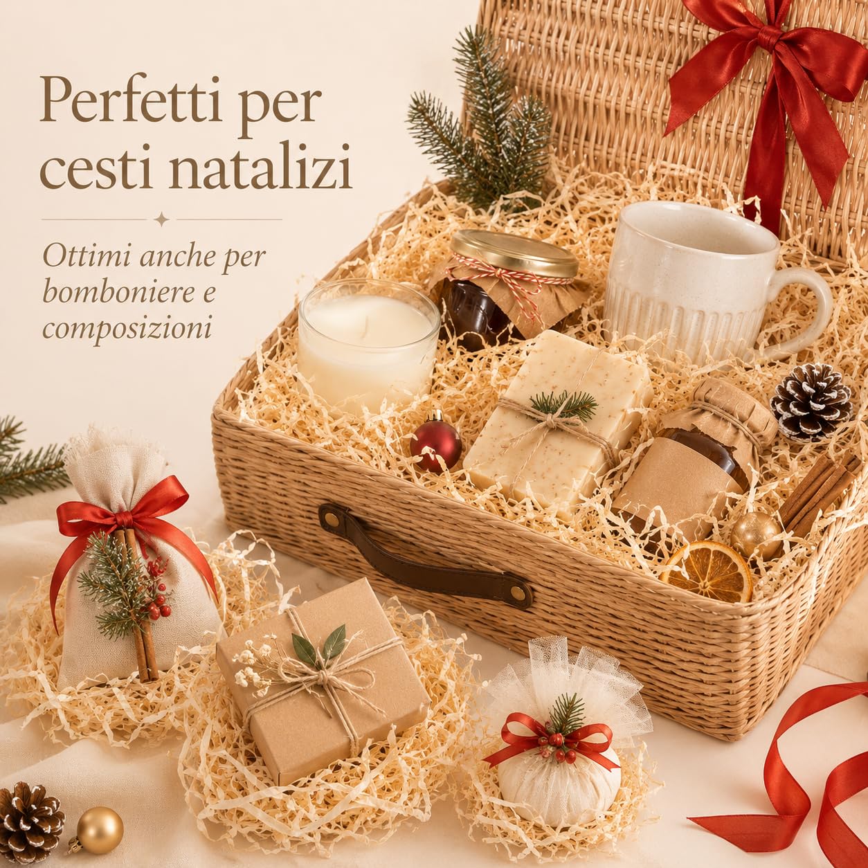 Trucioli di Legno Naturale 20 kg | Truciolo Paglia Decorativa per Cesti Natalizi, Confezioni Regalo e Pacchi | Imballaggio Ecologico Inodore e Riempimento Protettivo per Spedizioni