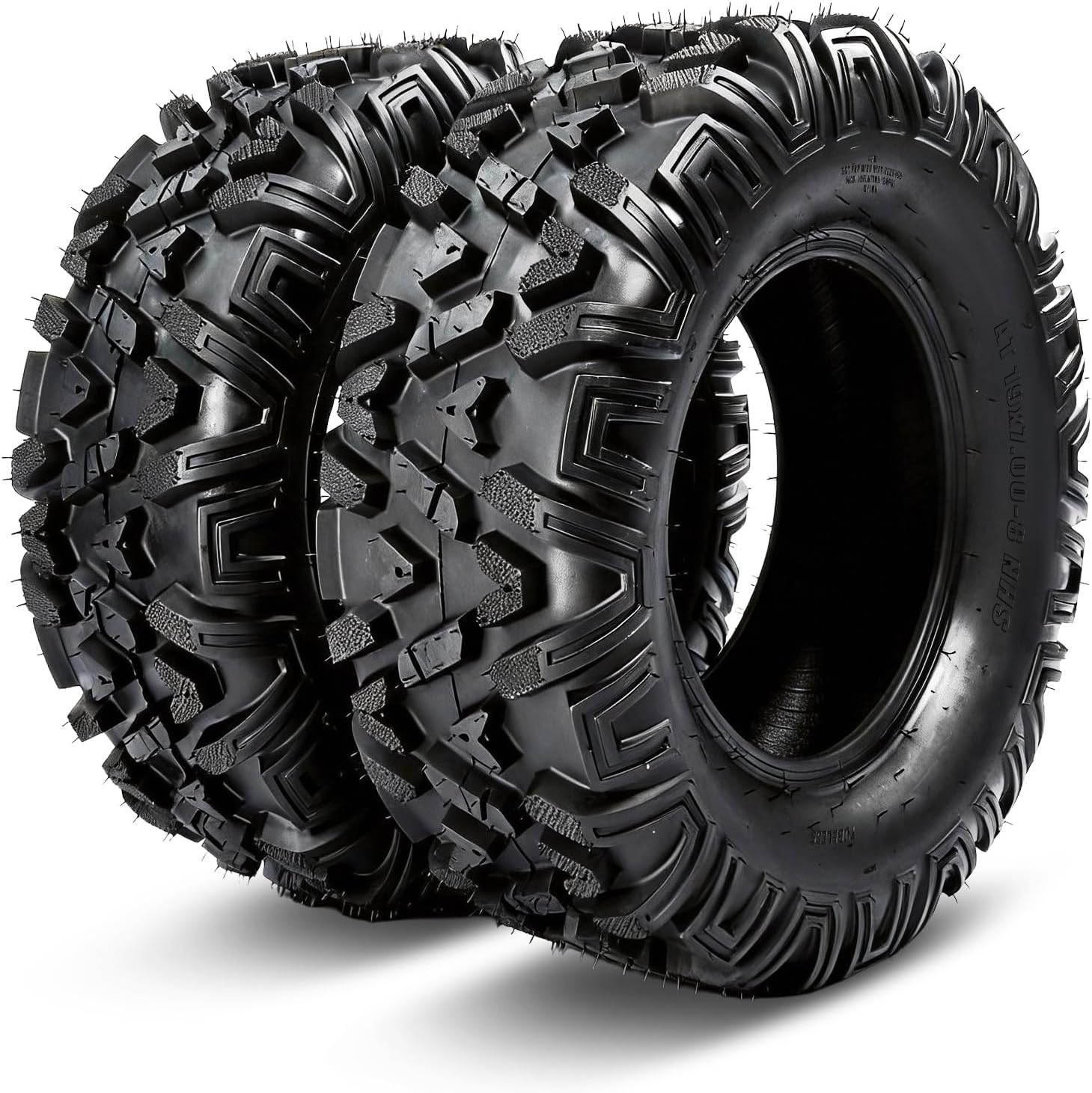 ATV/UTV Tires 19x7-8,All-Terrain Mud Tires 19x7x8,4-Ply,Non-Directional Tread,Tubeless,Set of 2