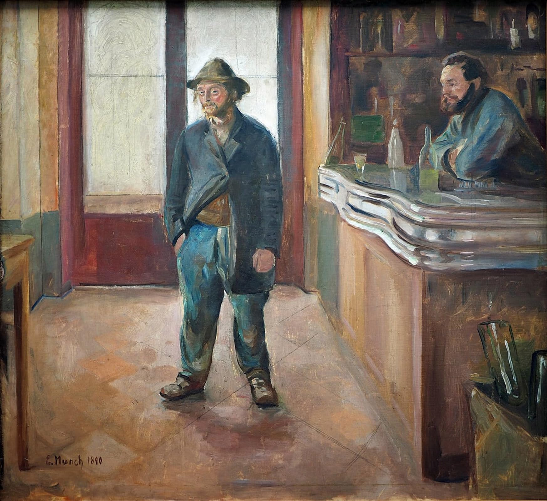 POSTERIIk Famous Animal Posters Vintage Picture in the Tavern by Edvard Munch Modern Wall Decor for Home Decor 60x90cm