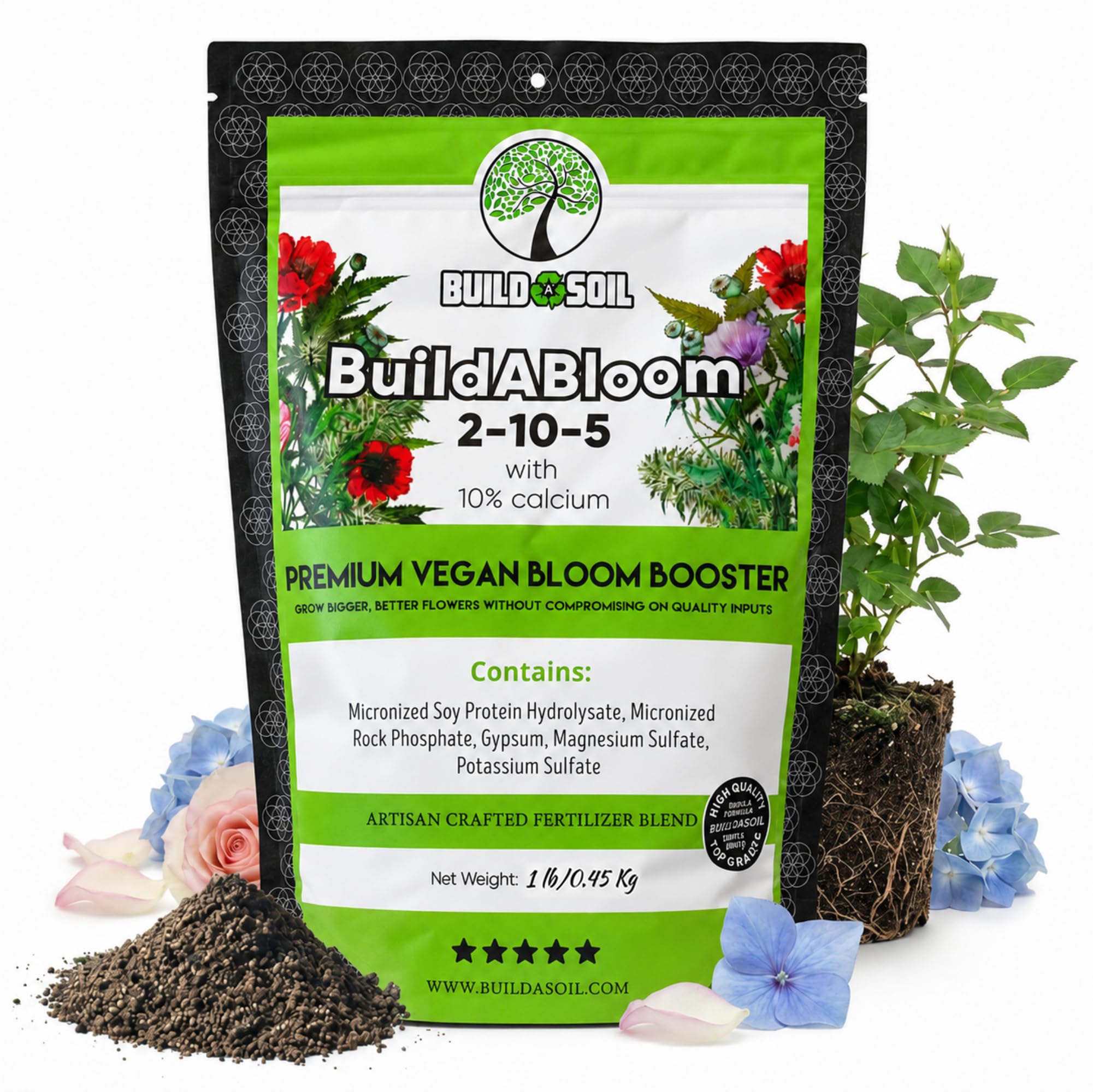 Amazon.com : BuildASoil Vegan Bloom Booster & Flower Fertilizer