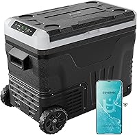 Vista 12 de EUHOMY Refrigerador de 12 voltios, enfriador eléctrico de doble zona de 35 cuartos (33 litros), congelador portátil de 12 V/24 V CC 110-240 V CA