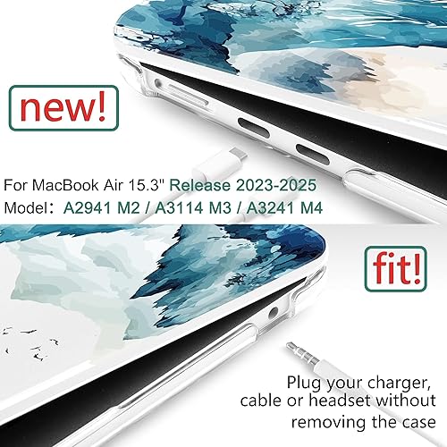 Miniatura 2 de DONGKE Funda para MacBook Air M3 M2 de 15 pulgadas 2023 2024 A2941 A3114 con pantalla Retina y Touch ID, funda rígida de plástico y funda de teclado
