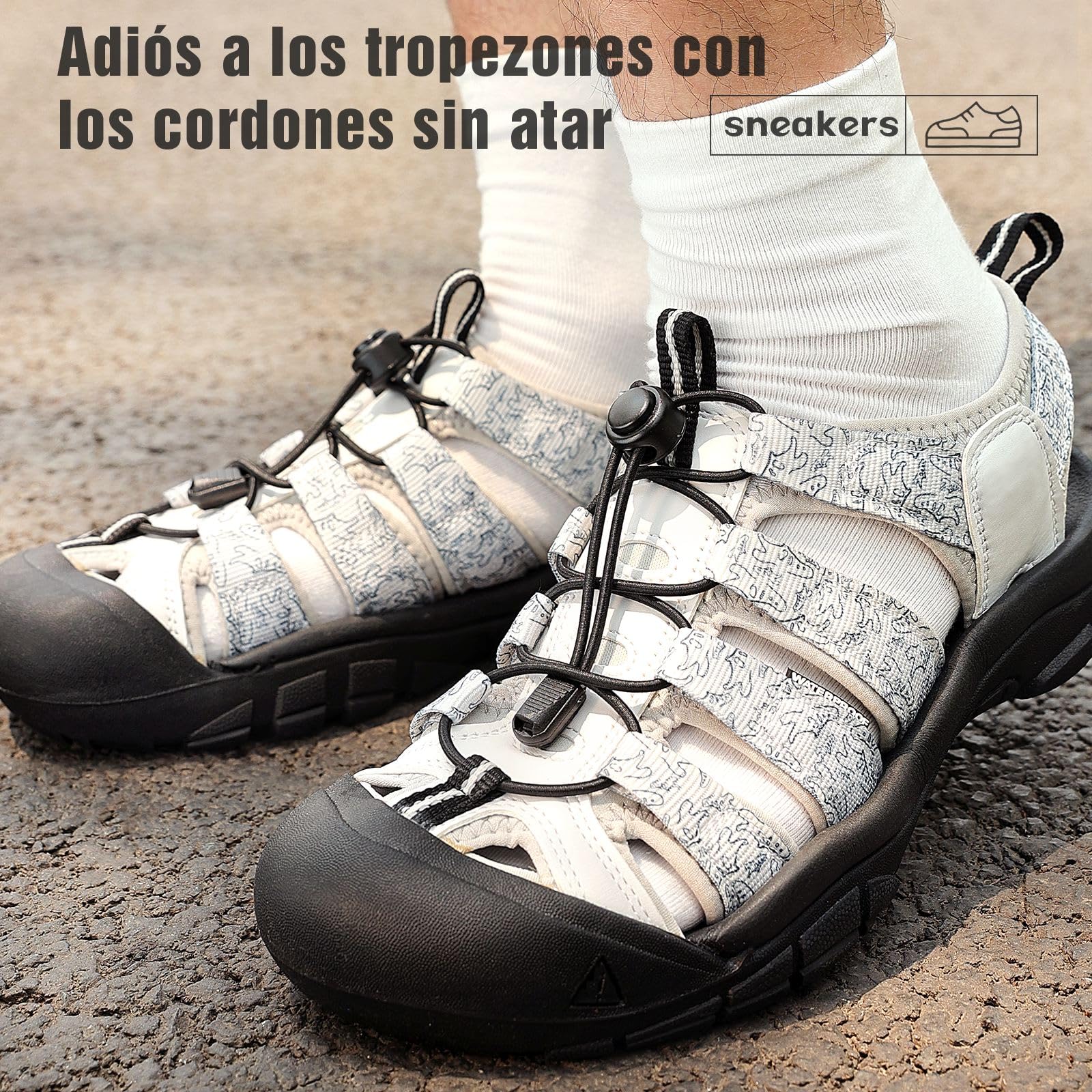 Cordones Elasticos 2 Pares Ajustables sin Atar para Zapatillas Deporte Adultos Niños