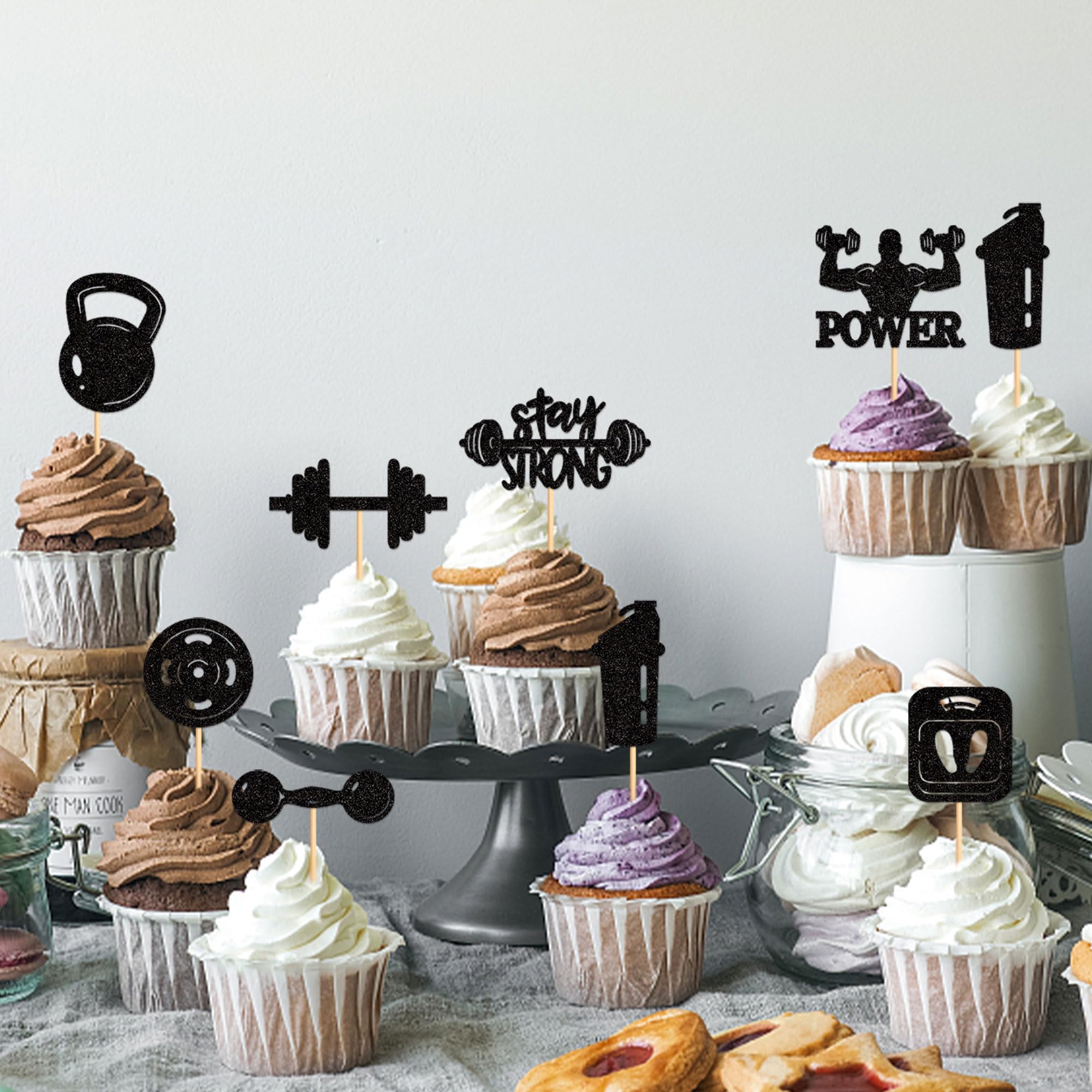 24 Cupcake-Topper Zum Thema Gewichtheben & Fitness – Perfekt Für Sport-Partys, Gym-Events Oder Motivationskuchen