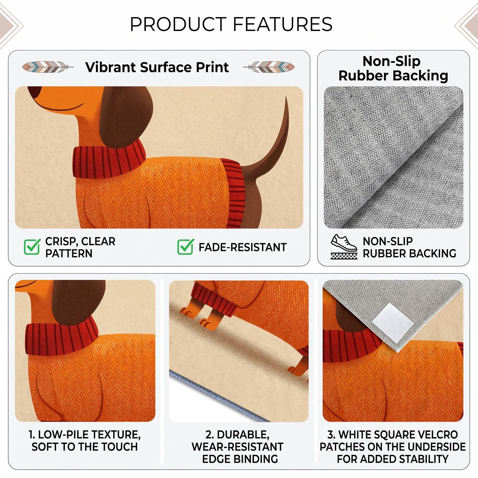 Tapis de Salon Mignon Teckel Pull 140 x 200 cm Garçons Filles Adolescents, Animaux Japonais Tapis de Chambre 3D Imprimé Flanelle Lavable Moquette Coucher Cuisine Bureau
