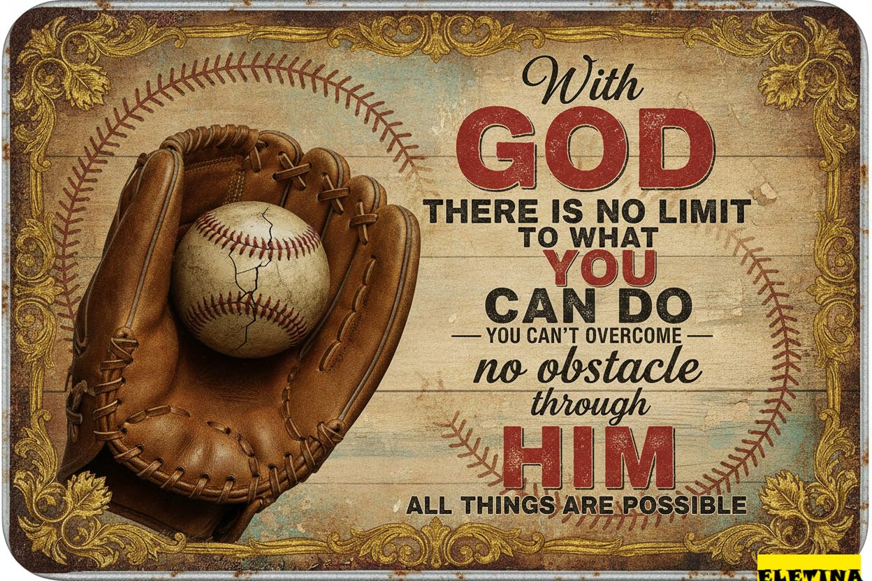 Personalized Sign for Man Cave Tin Baseball Posters Boys Bedroom-baseball Gifts Boys 8-12,baseball Decor Boy Room 8x12 Inch Private Property Decorative