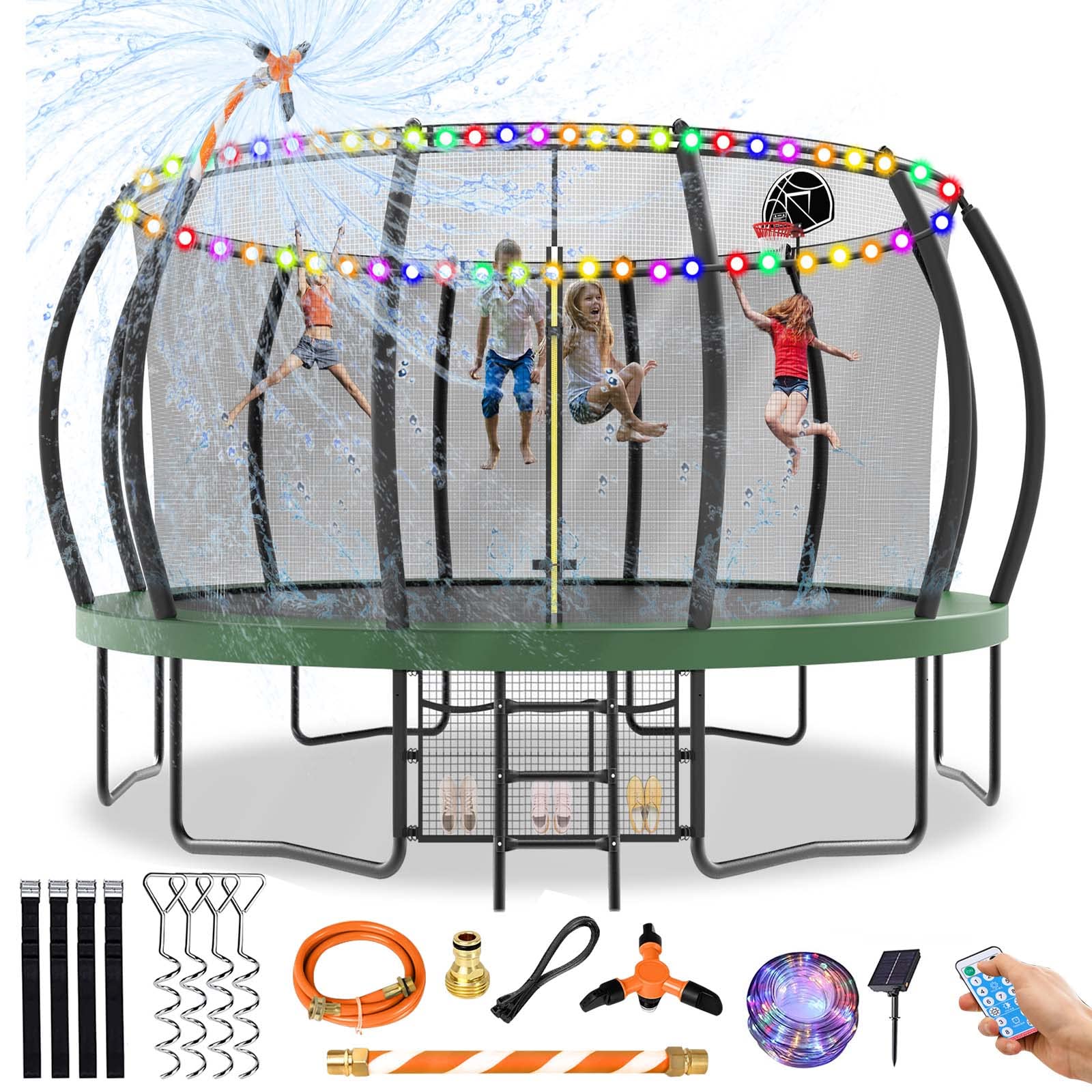 (((Box 2 of 2)))Tatub 15FT Trampoline with Enclosure Net for Kids and