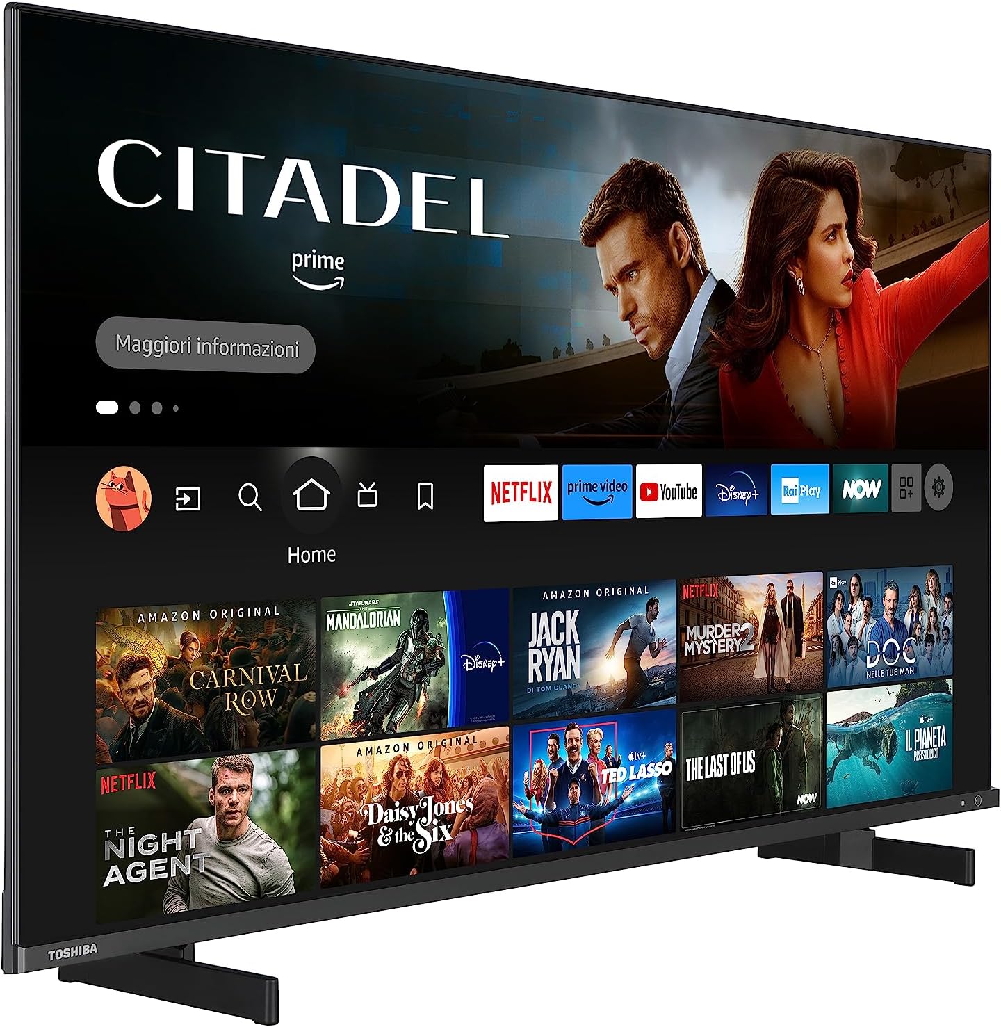 Toshiba Smart Fire TV 65 QLED Ultra HD 65QF5D63DA, TV 4K 65 Pollici con Alexa Integrata, Compatibile con Alexa, DVB-T2, Dolby Vision HDR10, HDMI 2.1, Dolby Atmos [Classe di efficienza energetica F]