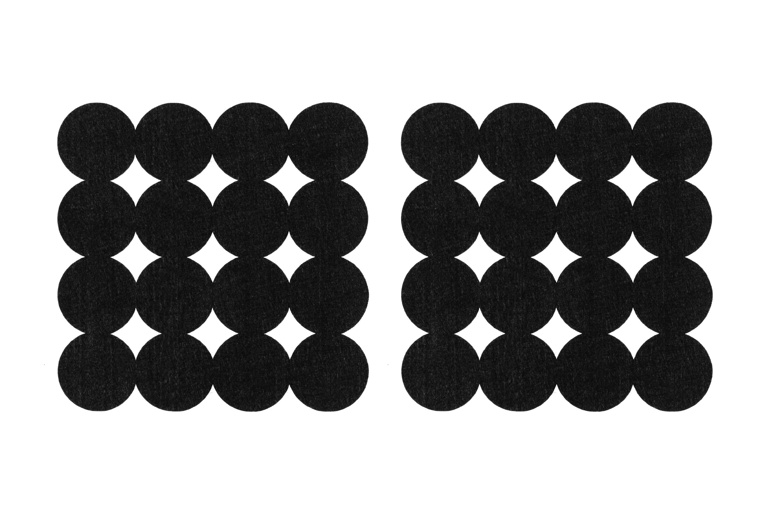 Orsina Set of 2 Black Felt Placemats - Heat-Resistant Table Mats