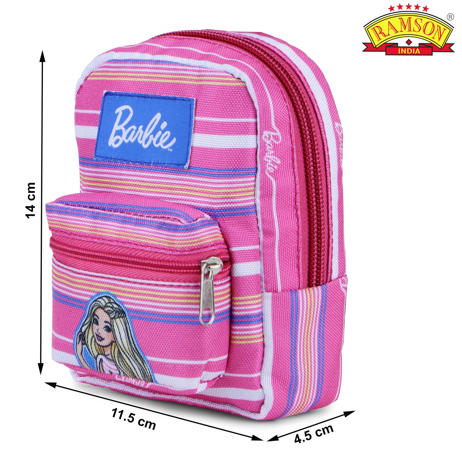 Ramson India Barbie Mini Pouch - Compact 14cm x 11.5cm x 4.5cm, Ideal for Kids' Essentials, Travel Accessories, and Small Storage 3