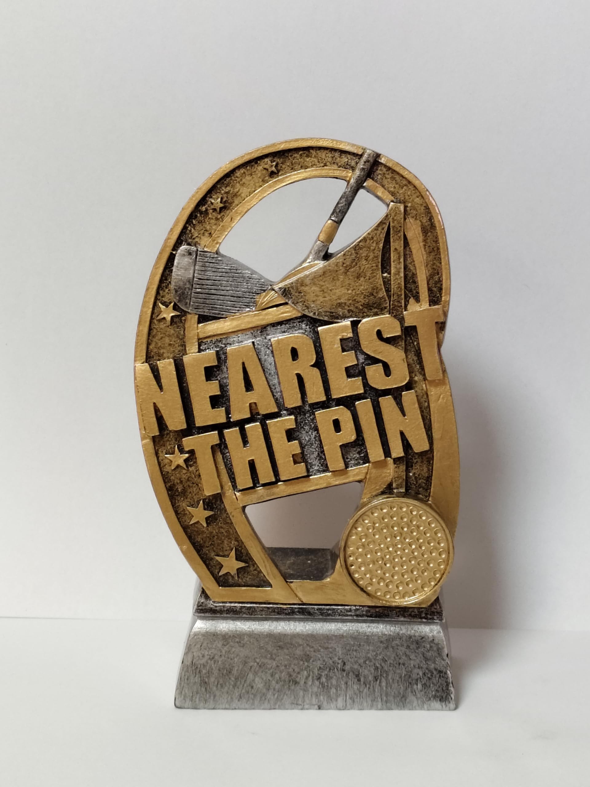 Nearest The Pin Antique Gold Golf Trophy Award 150mm Free Engraving -G013-SP-CL
