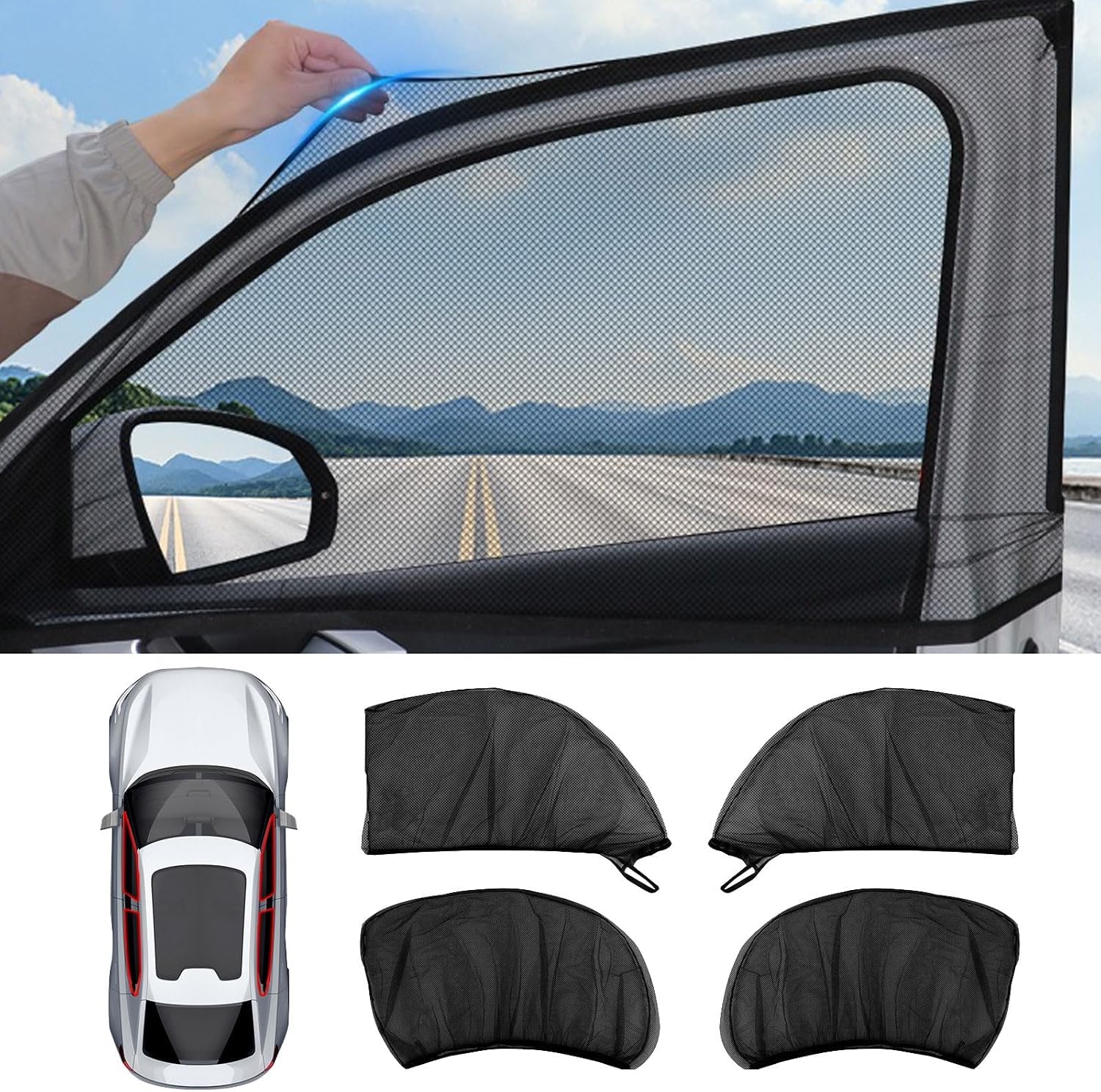 DHLZCWYLDAMAIFA 4x Car Window Sun Shade for Alfa Romeo Tonale 2024–2026