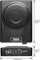 Vista 4 de BOSS Audio Systems BASS8 - Subwoofer amplificado para automóvil de 8 pulgadas bajo el asiento, 800 de alta potencia, perfil bajo, amplificador