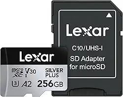 Cartão de Memória Lexar Professional SILVER PLUS microSDXC UHS-I Card 256GB