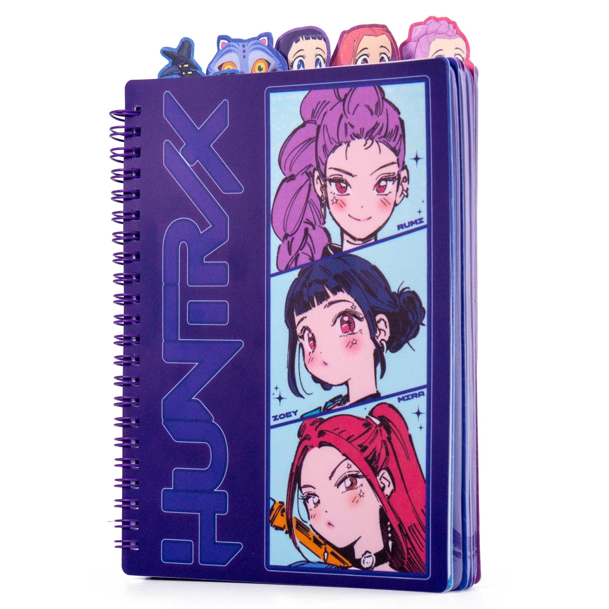 KPop Demon Hunters™ Huntr/x Journal à onglets avec 80 pages lignées, reliure à spirale, format carnet de notes 15,2 x 20,3 cm, produit officiel KPop Demon Hunters pour fans de K-Pop, étudiants - 2