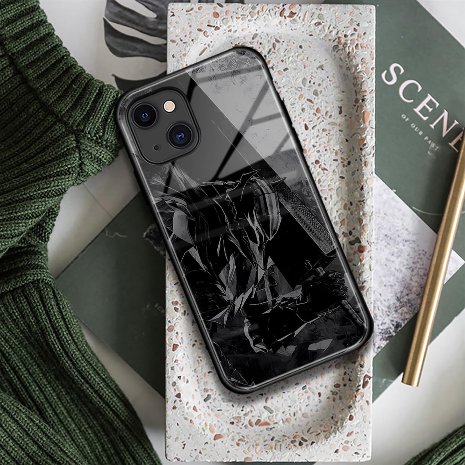 Amazon.com: Anime Phone Case for iPhone 13 Pro Max, Berserker Armor Manga  Pattern 9H Tempered Glass Cover, Shockproof Soft TPU Bumper : Cell Phones &  Accessories