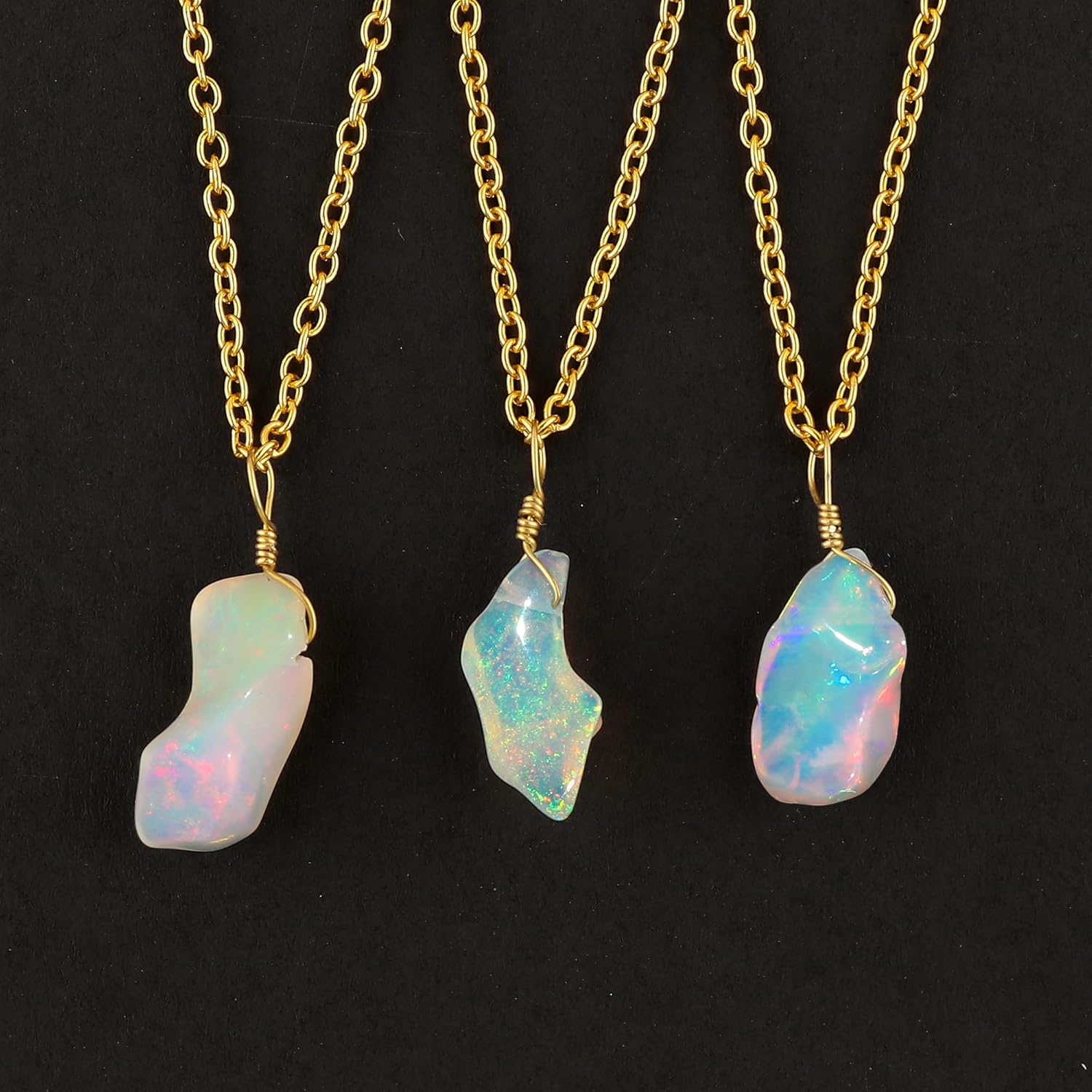 Raw Gemstone Pendant Necklace for Women |Natural Healing Crystal Rough Pendant 15–25 Carat | 8–14 mm Stone |Gold Plated Chain 16+2 Inch Adjustable | Gift Jewelry - Image 4