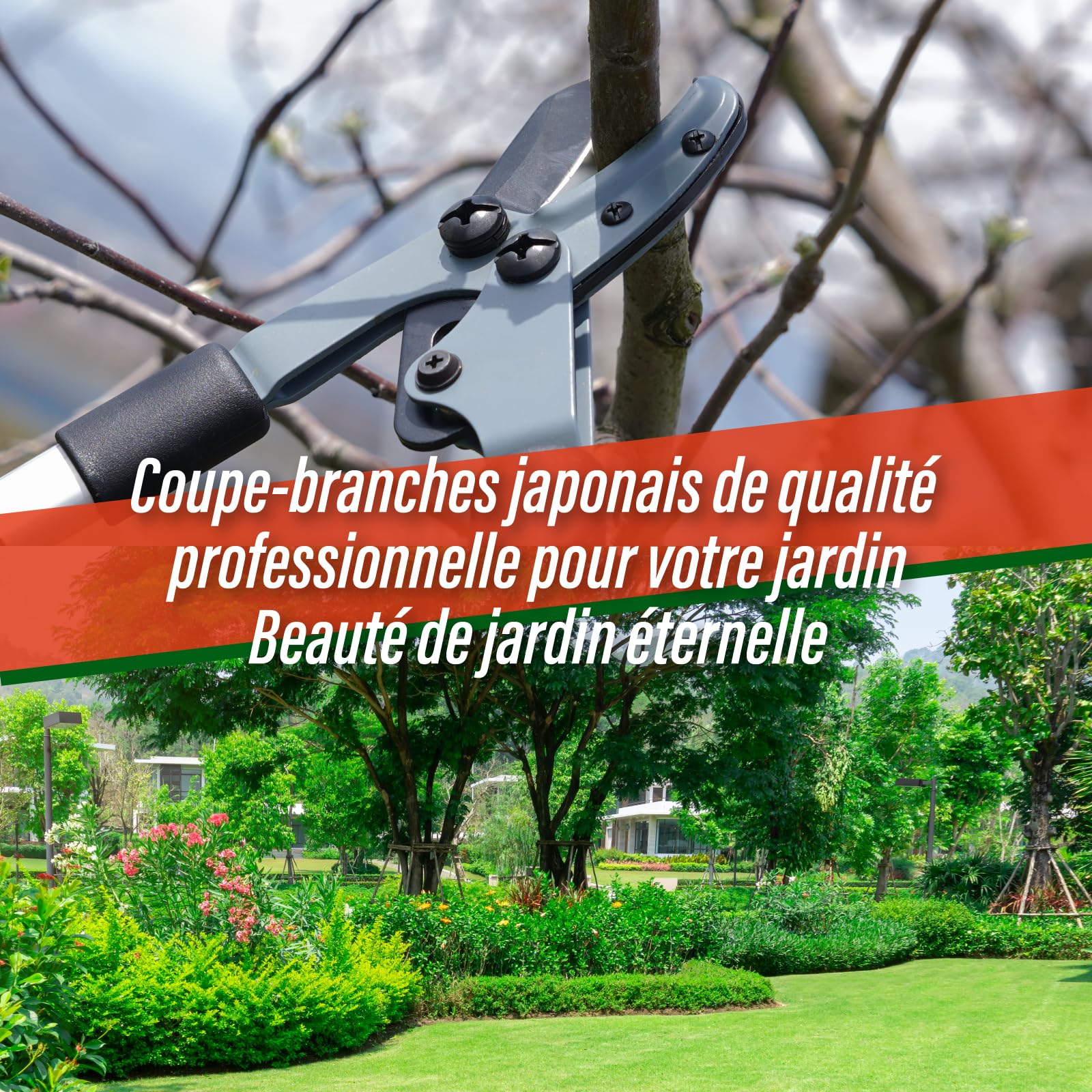 SUIZAN Coupe branches à enclume 465mm - Ébrancheur japonais compact léger | Professionnel Élagage Taille Bois mort Bois sec Arbres Arbustes Vergers Fruitiers Jardinage Outils de jardin Acier japonaises