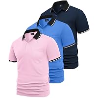 SwissWell 3 Pezzi Polo Uomo Manica Corta Traspirante Estiva Golf Polo Shirt