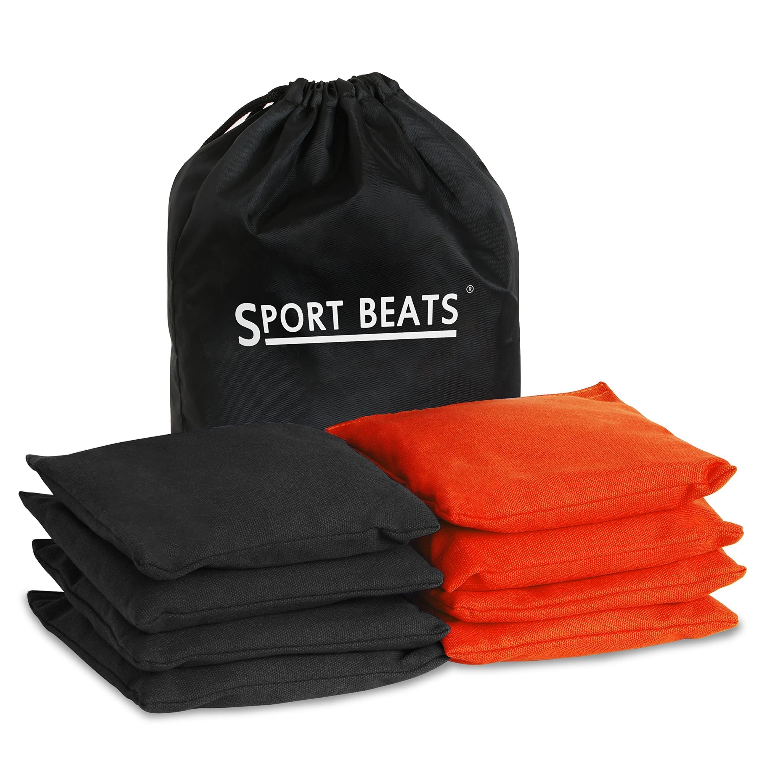 SPORT BEATS Cornhole Bags Set of 8 - Regulation 6"x6" 14-16 oz
