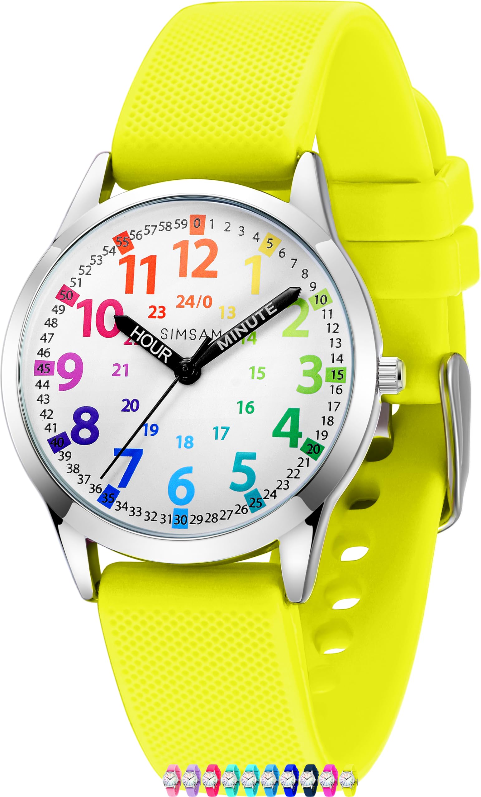 SIMSAM Reloj infantil para niños a partir de 6, reloj de aprendizaje para niños a partir de 8, reloj infantil para niñas de 10 años, reloj de pulsera para niños de 12 años, reloj de pulsera para niñas