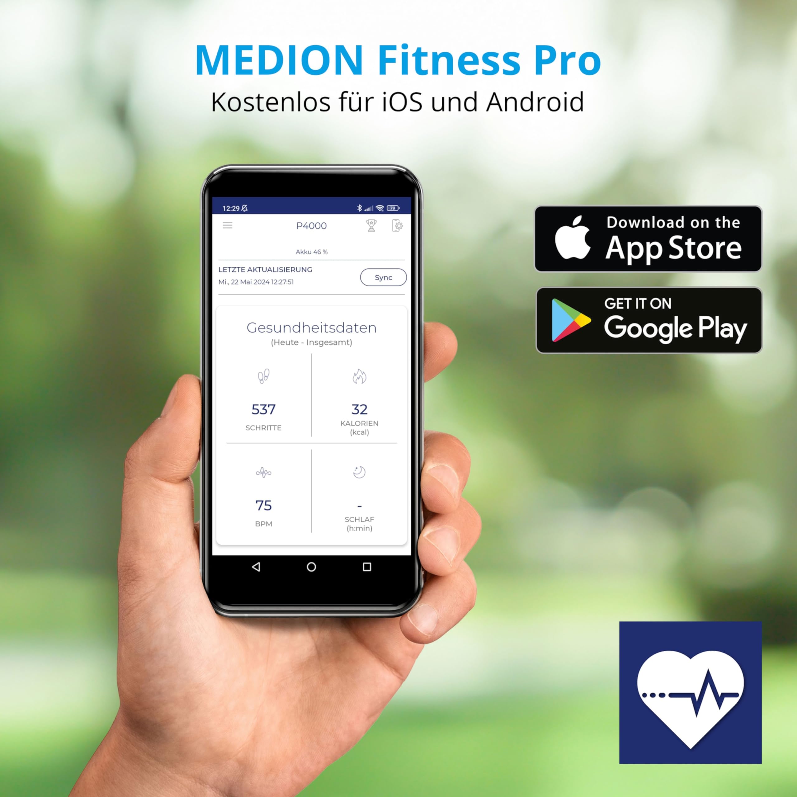 MEDION Fitnessuhr P4000 (GPS integriert, Fitness Tracker, Herzfrequenz, Schrittzähler, Schlaftracking, Farbdisplay, Wecker, Staub und Wassergeschützt)