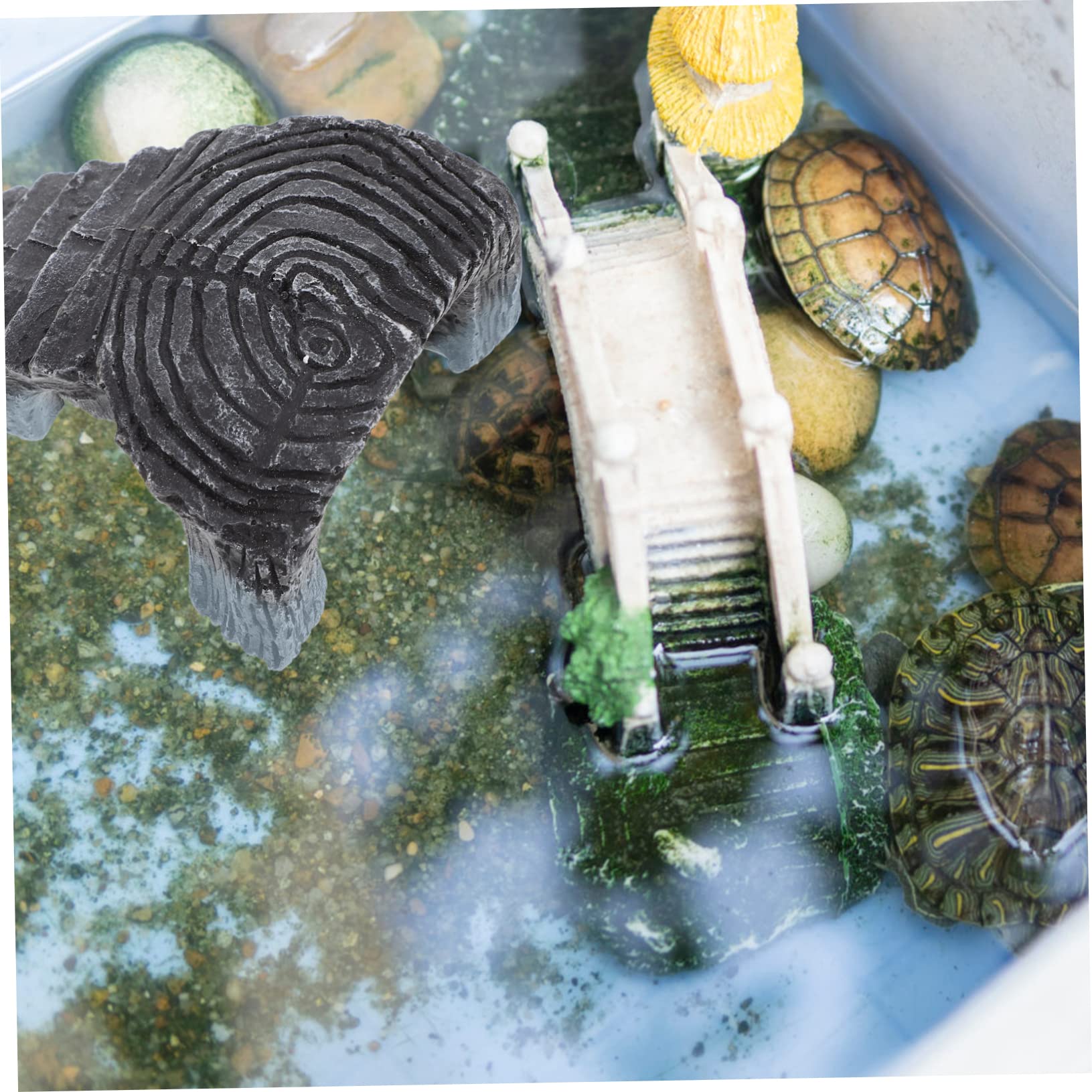 Didiseaon 2pcs Multi-Functional Turtle Habitat Accessory Reptile Lizard Pet Hiding Shelter