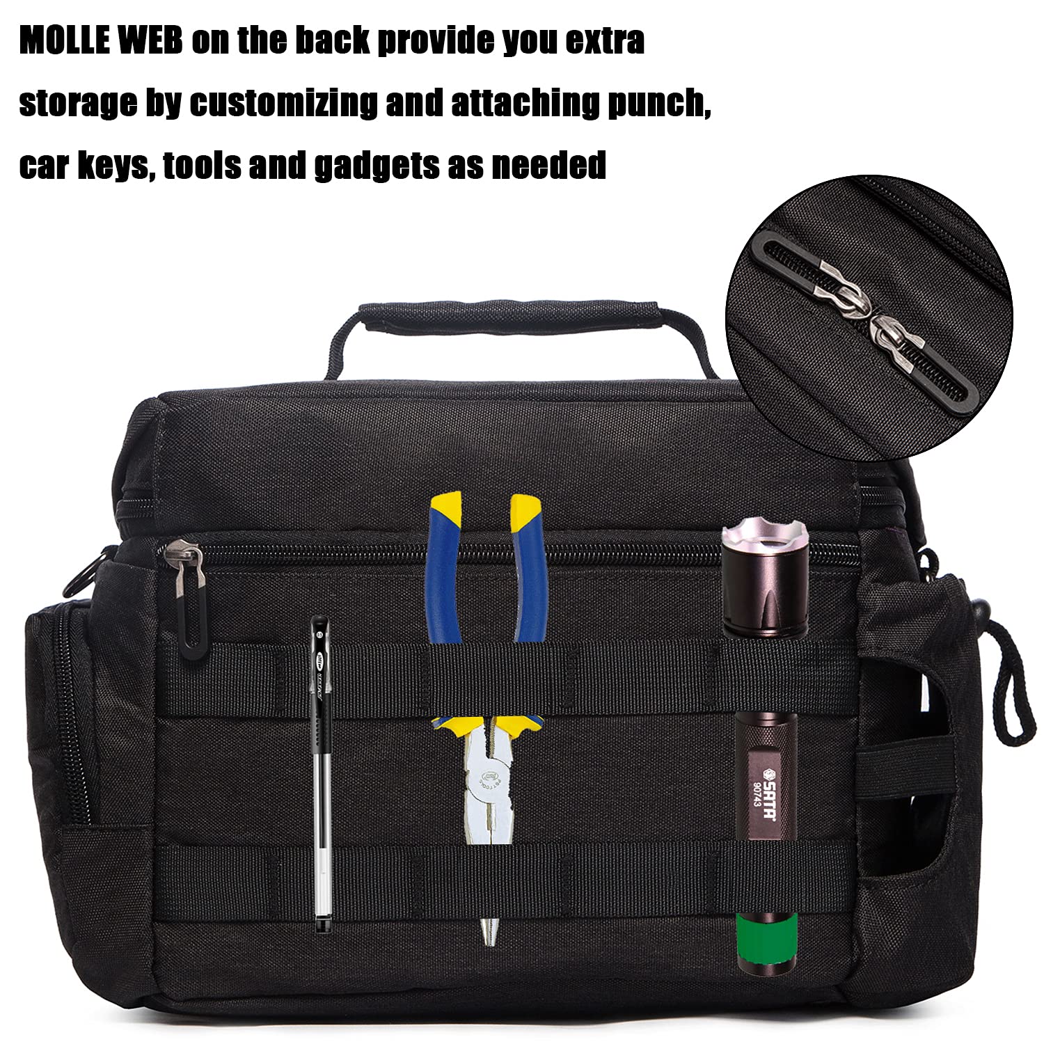 Scorlia Insulated Lunch Bag, Large Lunch Tote Bag With Removable Shoulder Strap