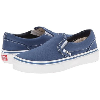 Vans Kids Classic Slip On (Little Kid/Big Kid) Kids Shoes Navy/True White