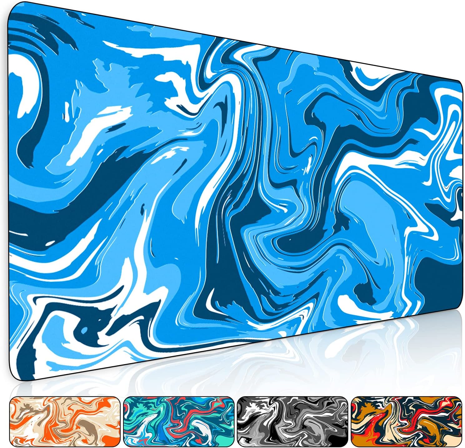 【5 Colors 3 Sizes】 Marbled Design Fluid Pattern Gaming Mouse Pad Large Mouse Pad for Desk Keyboard and Mouse Pad Desk Mat Computer Mat Protector Mat Office Desk Accessories Gifts - 31.5" L*11.8" W