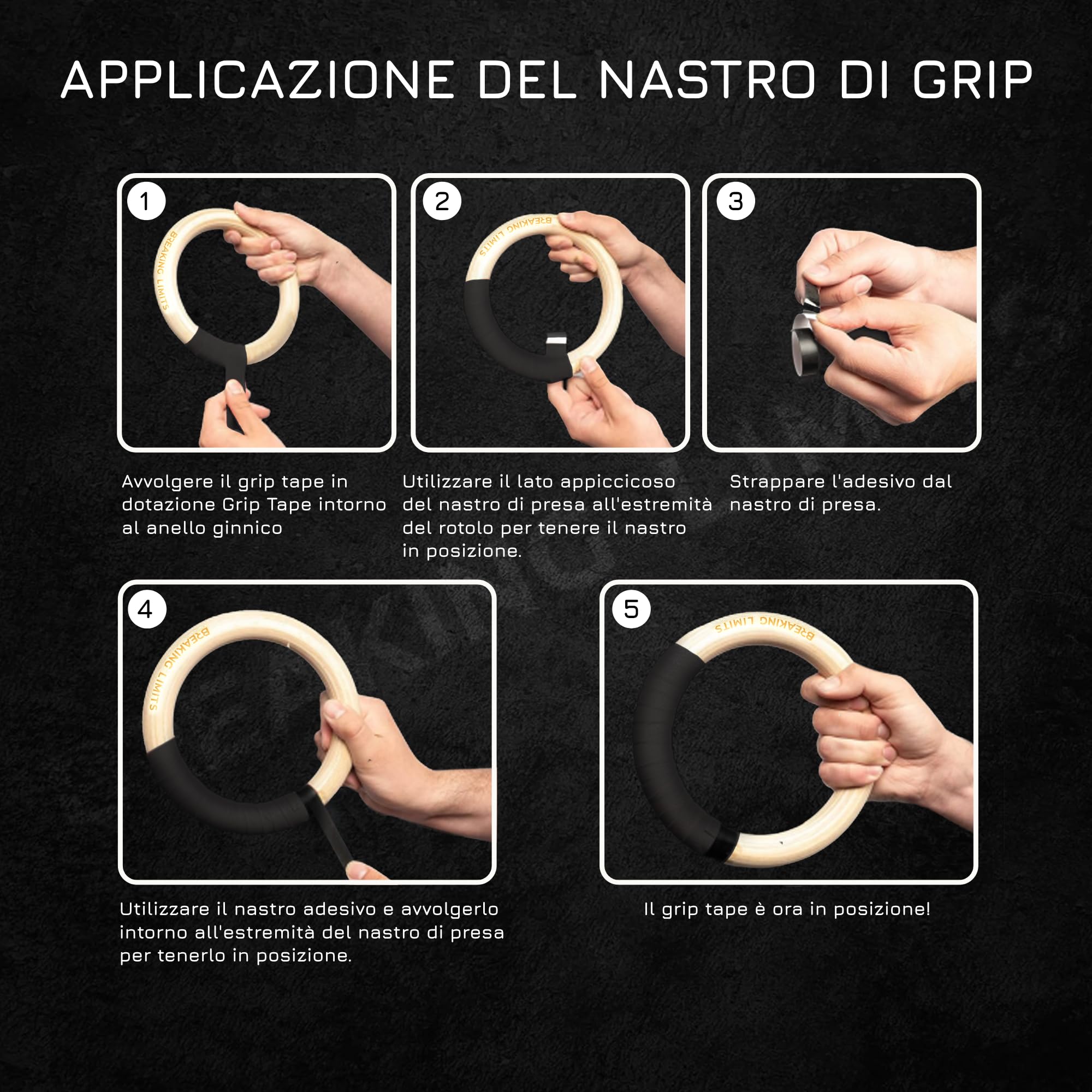 BREAKING LIMITS Anelli Calisthenics – Anelli da ginnastica – Anelli Palestra per Calistenica, Crossfit, Gym & Fitness