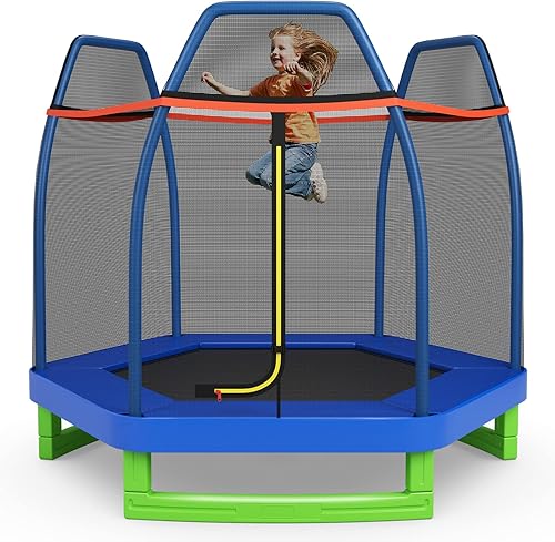 Giantex Trampolín de 7 pies para niños, carga máxima de 220 libras, marco de acero resistente, mini trampolín para niños pequeños, gran regalo para