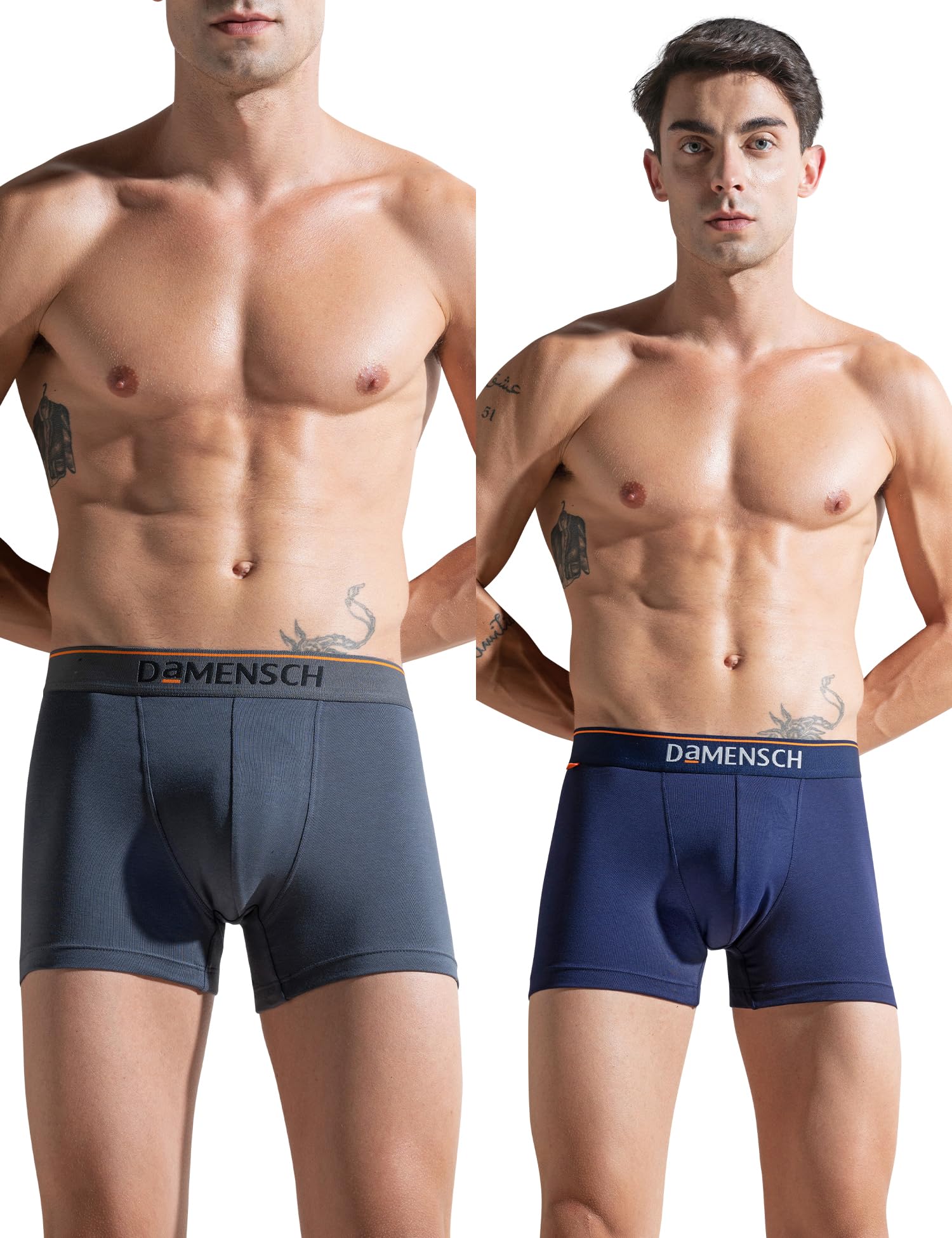 DAMENSCH Traje de baño de mezcla de algodón de alta calidad para hombre, ajuste regular, tela elástica, antibacteriano, acabado de menta terrestre, súper suave, ropa interior sólida