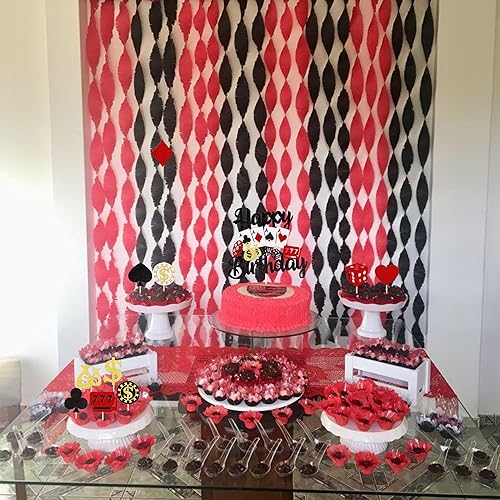 Miniatura 6 de 31 piezas de decoración de casnio para cupcakes de casino de feliz cumpleaños, juego de fichas de póquer, juego de fichas de juego de Las Vegas,