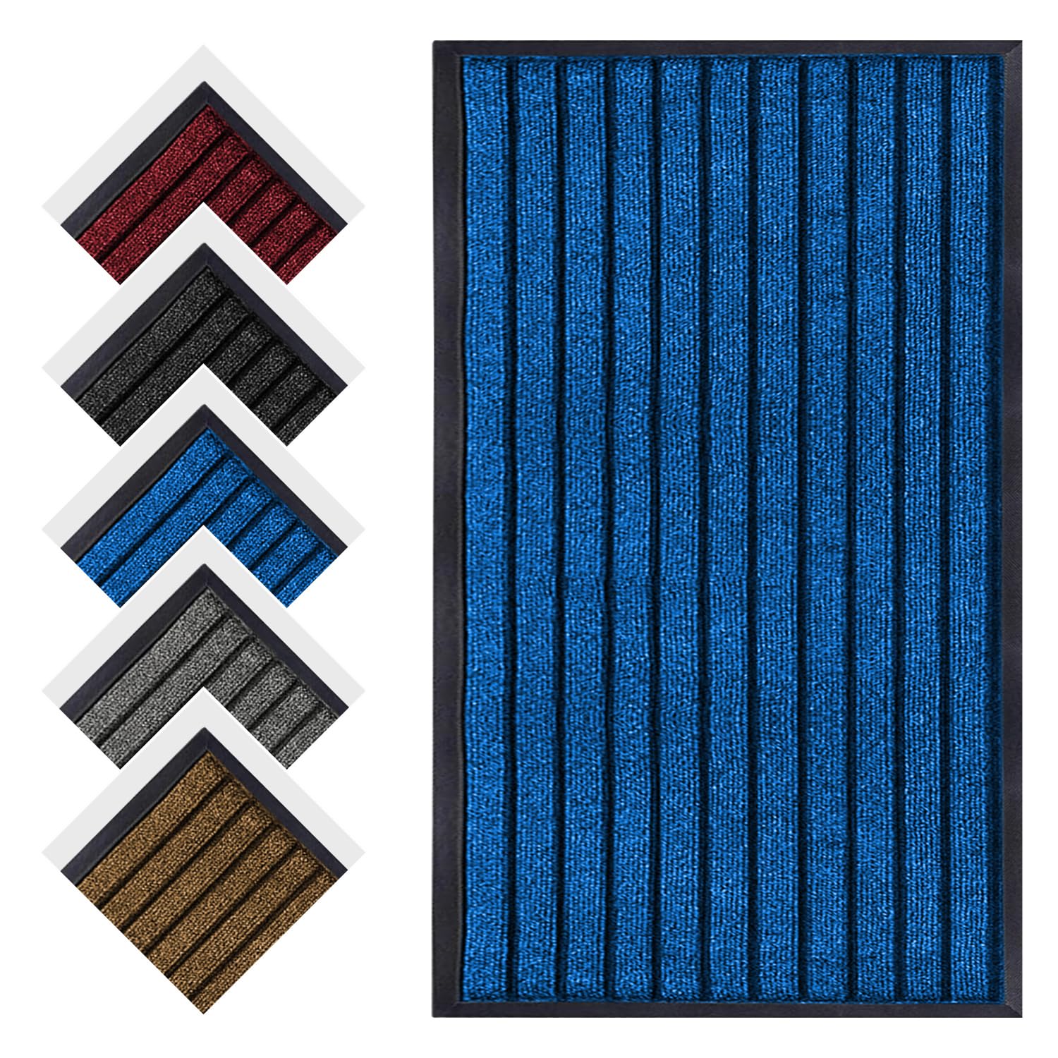 Aspire Homeware Blue Door Mat 60cm x 90cm – Indoor Outdoor Mats Dirt Trapper Anti Slip Rubber Mat Washable Super Absorbent Heavy Duty Doormats