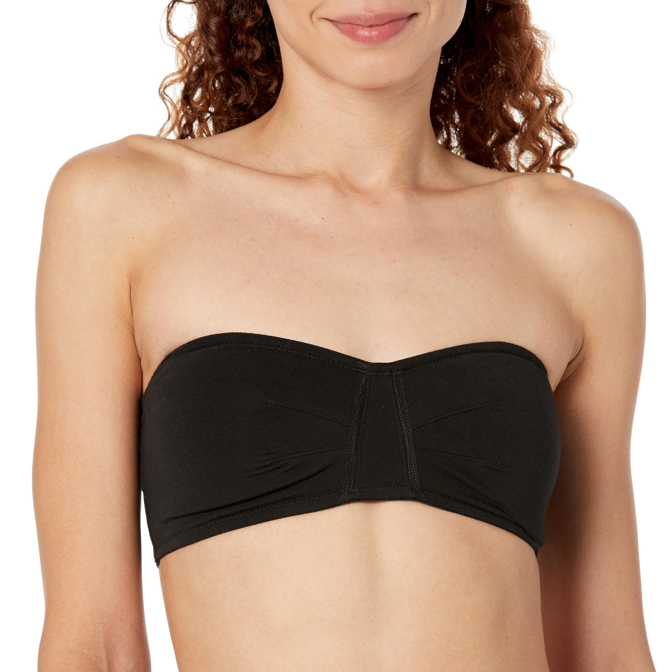 Photo 1 of OnGossamer Women's Cabana Cotton Bandeau Bralette Bra - Black Medium